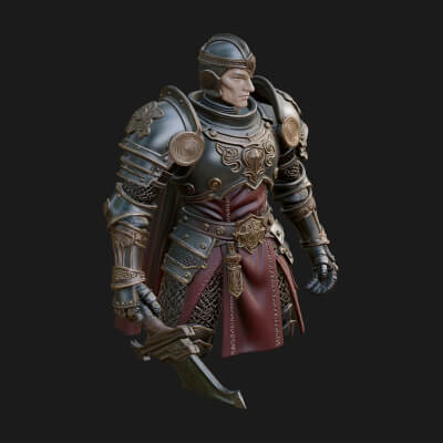 Plate Armor Knight Bust Design 3 3D Print Model