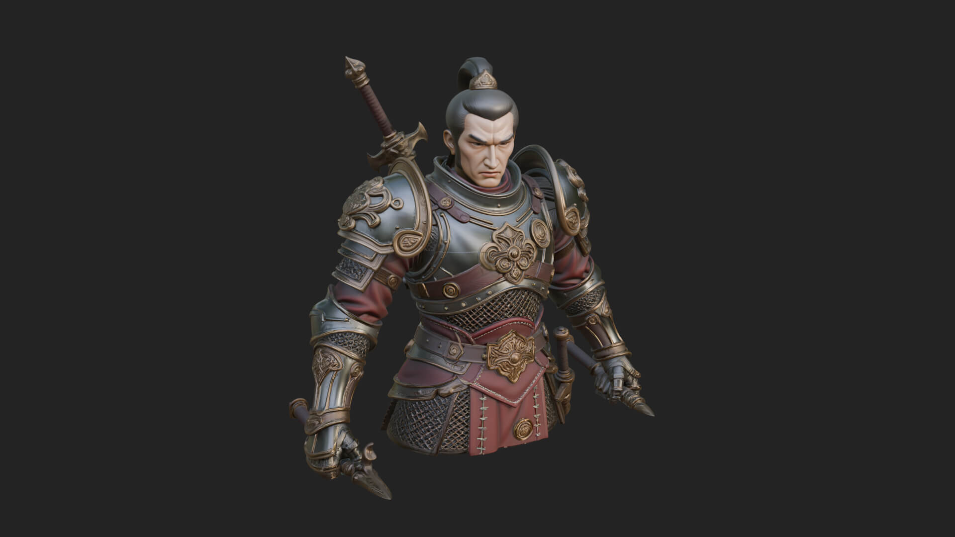 Plate Armor Knight Bust Design 4 3D Print Model 3D Model