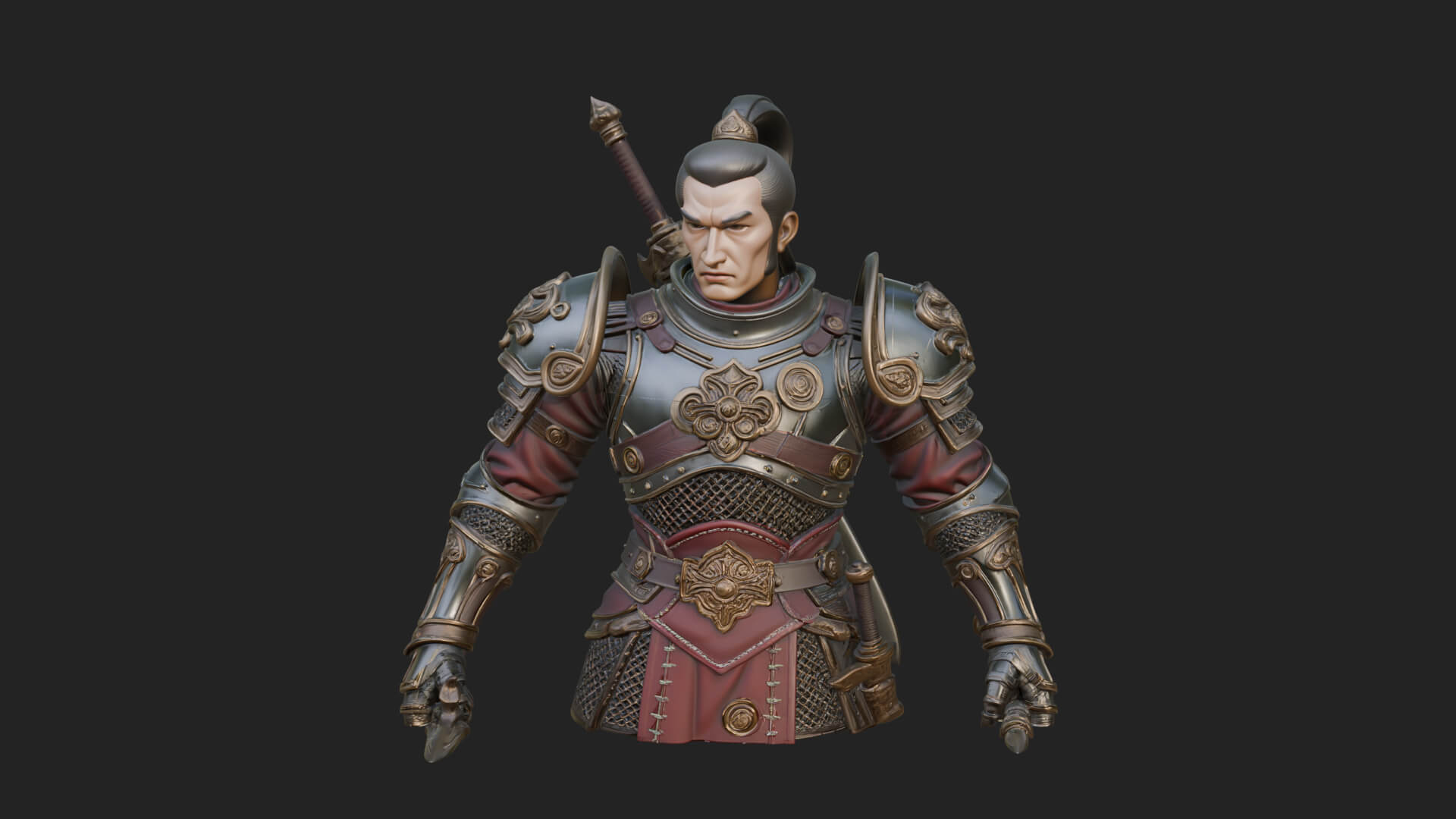 Plate Armor Knight Bust Design 4 3D Print Model 3D Model
