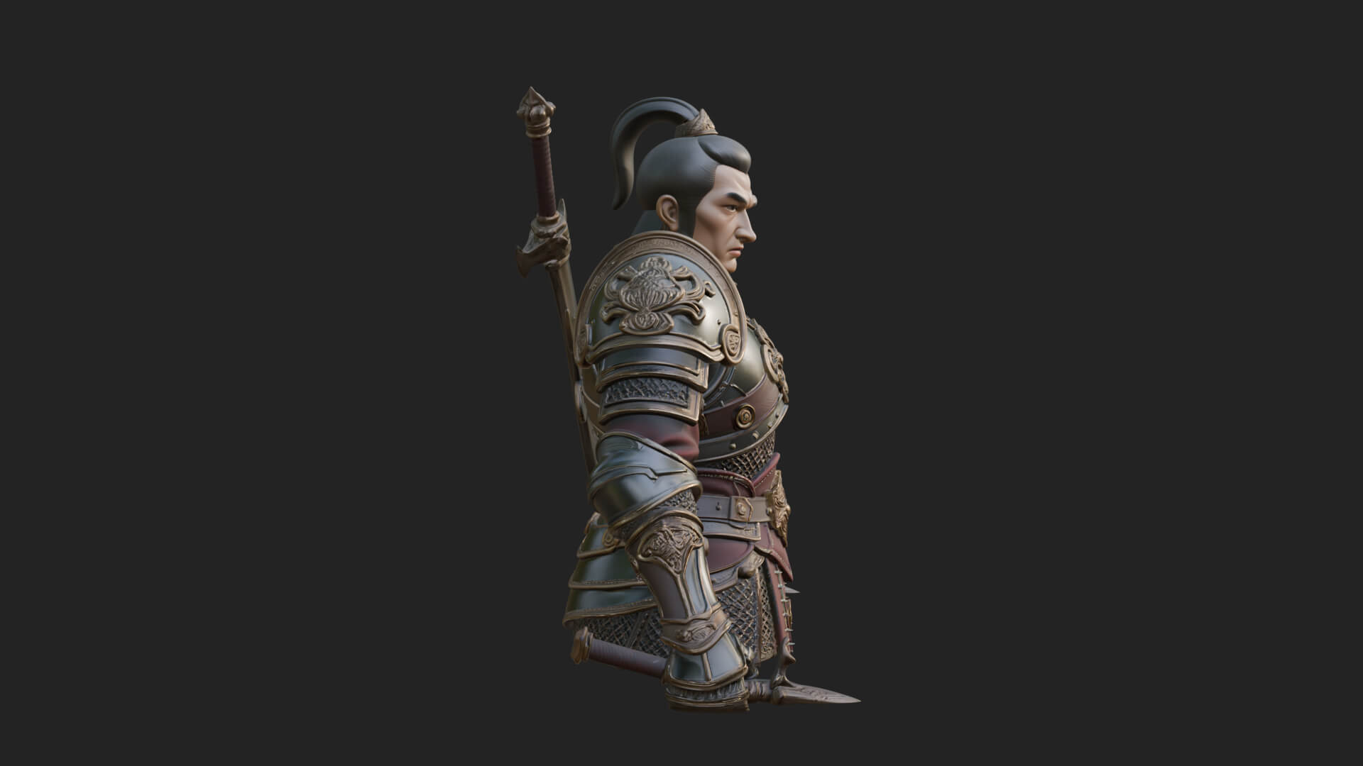Plate Armor Knight Bust Design 4 3D Print Model 3D Model
