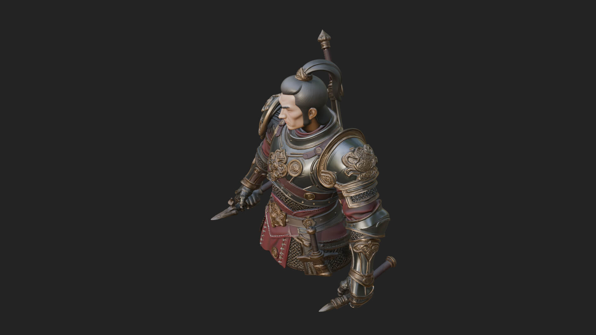 Plate Armor Knight Bust Design 4 3D Print Model 3D Model