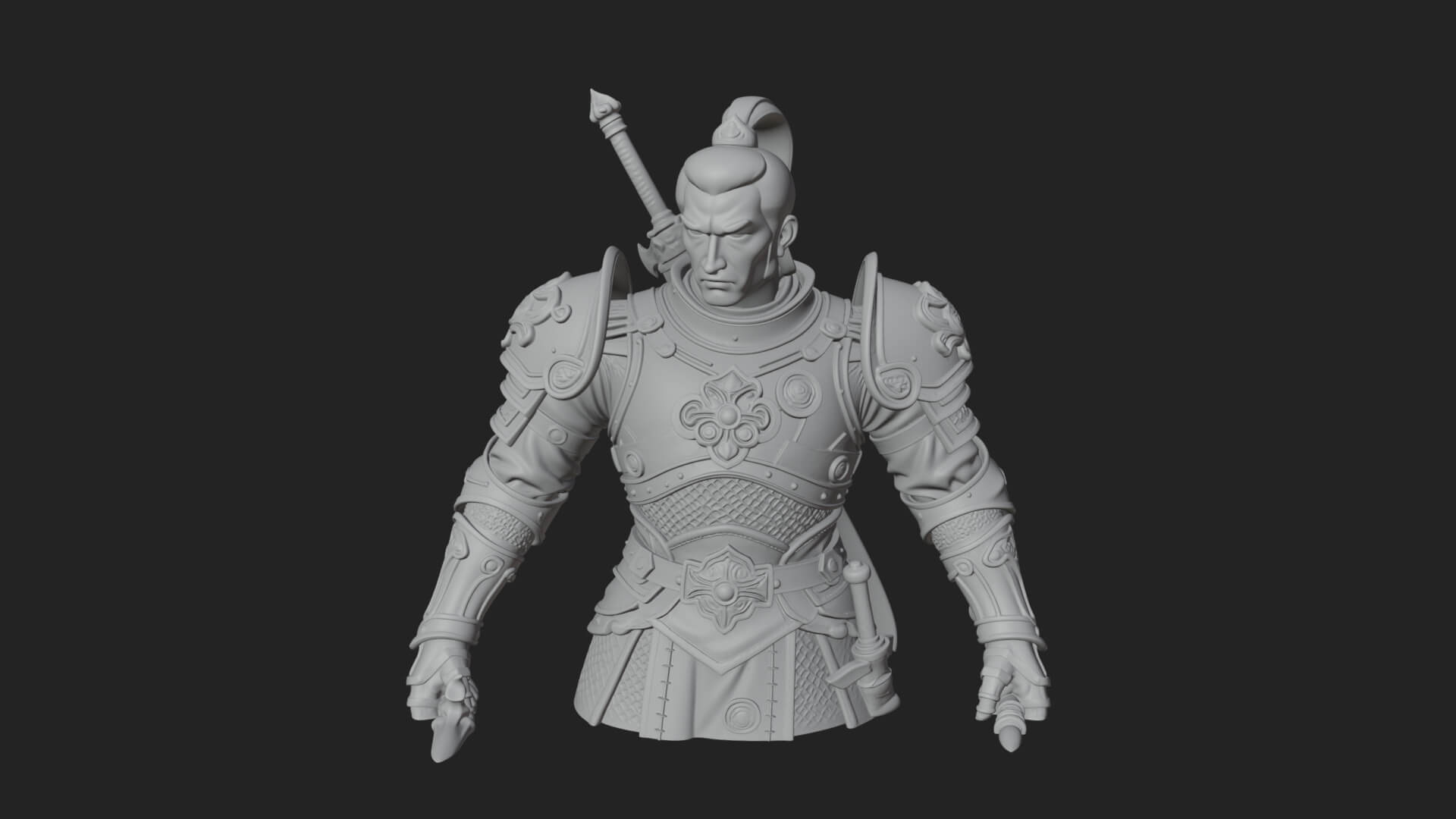 Plate Armor Knight Bust Design 4 3D Print Model 3D Model