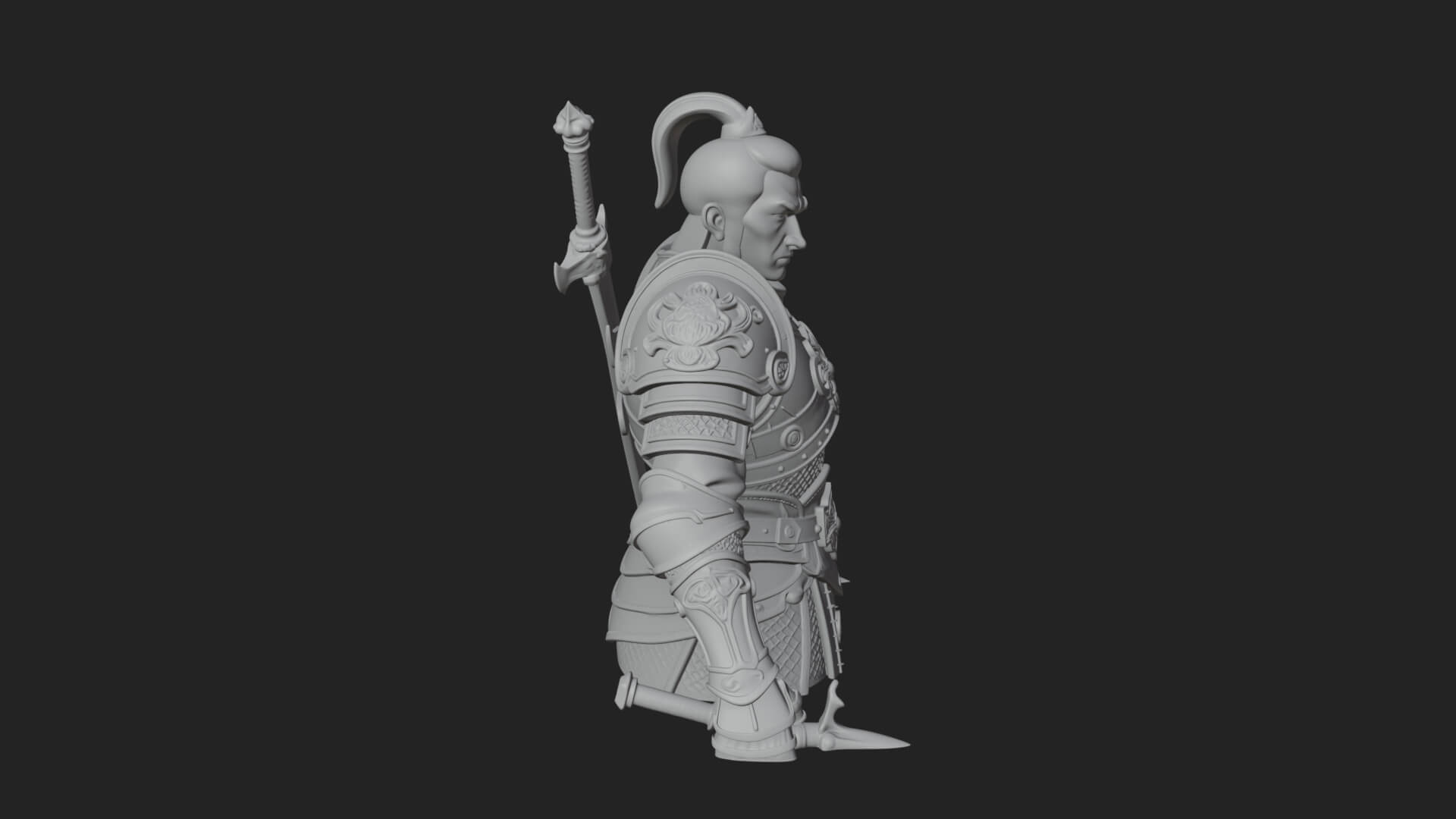 Plate Armor Knight Bust Design 4 3D Print Model 3D Model