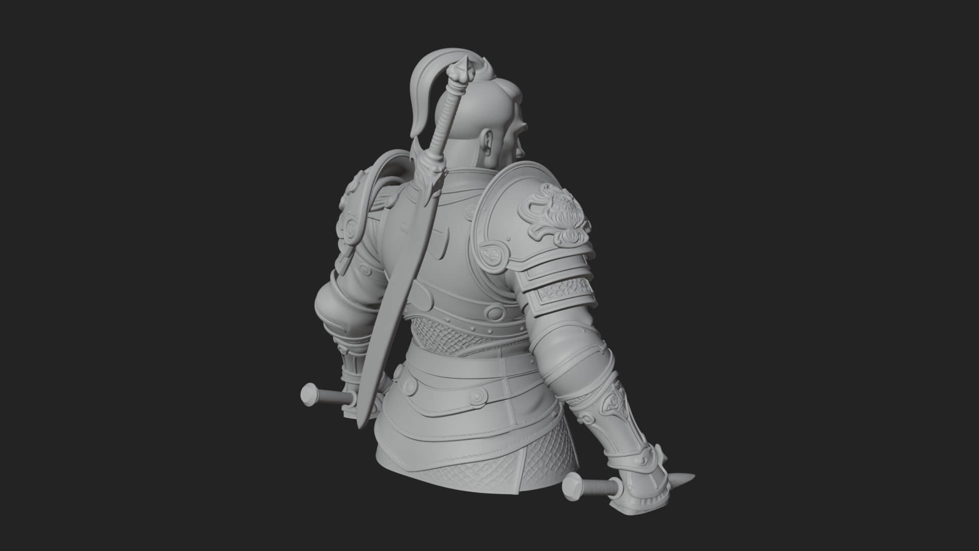 Plate Armor Knight Bust Design 4 3D Print Model 3D Model