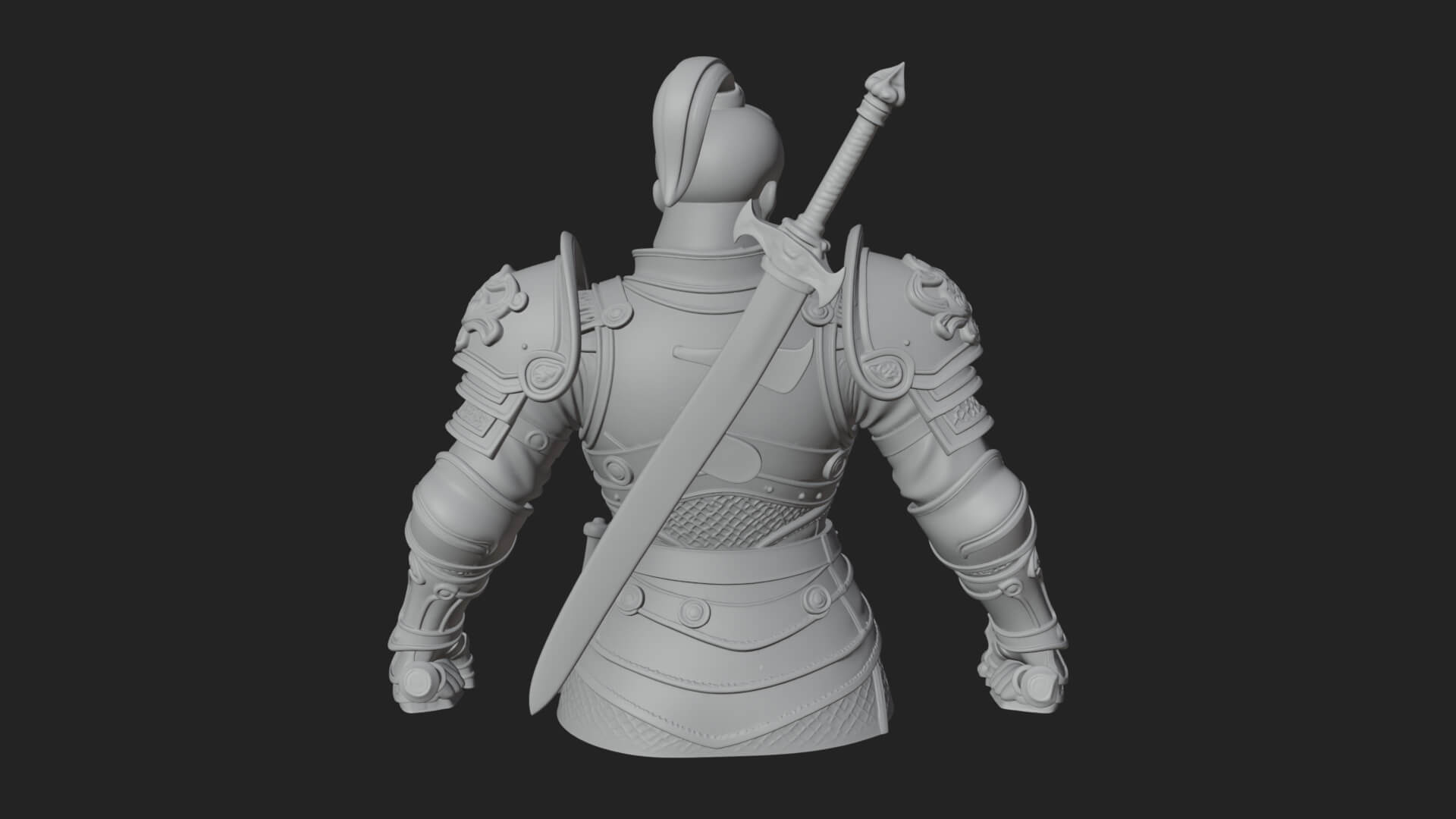Plate Armor Knight Bust Design 4 3D Print Model 3D Model