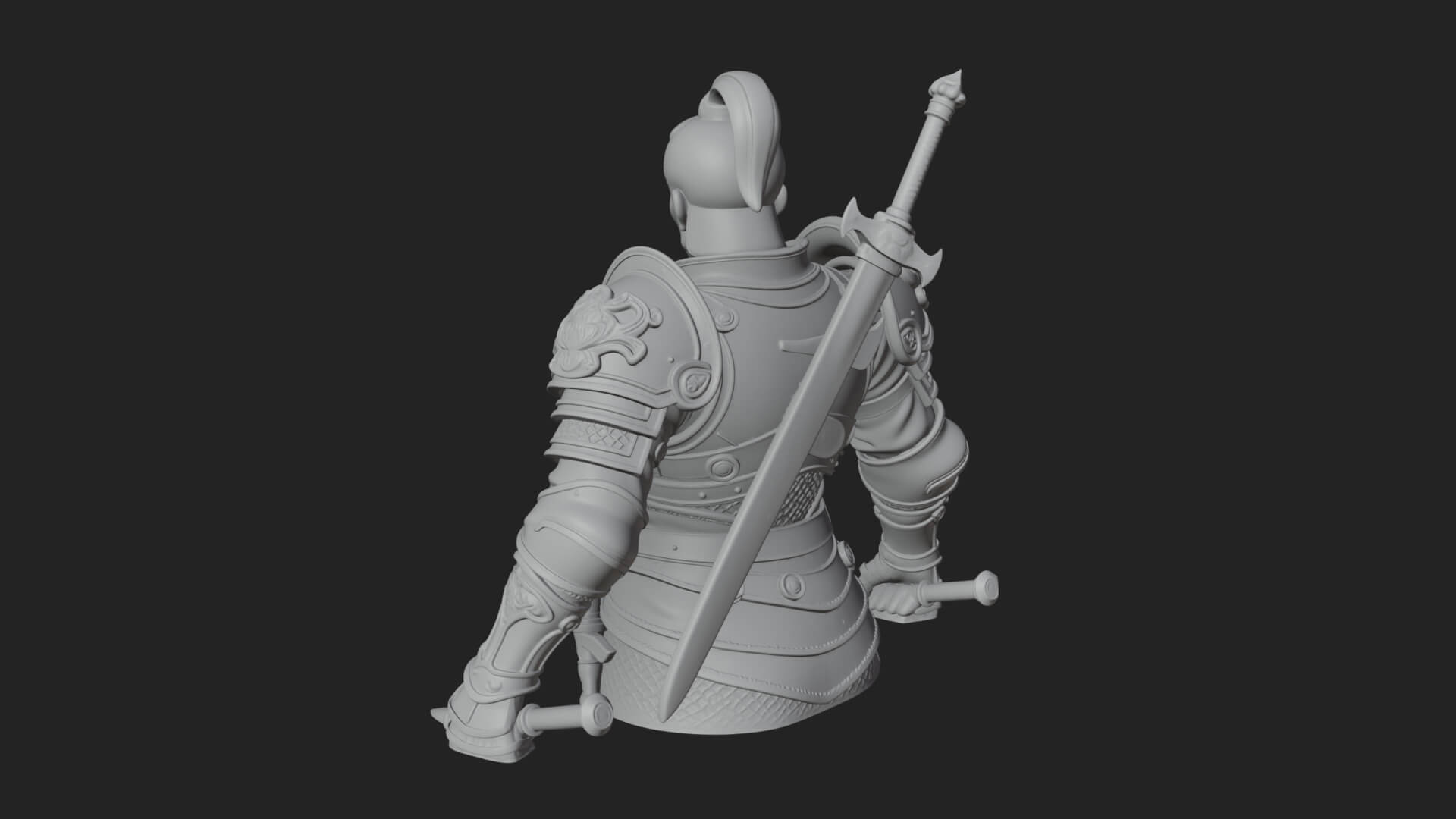 Plate Armor Knight Bust Design 4 3D Print Model 3D Model