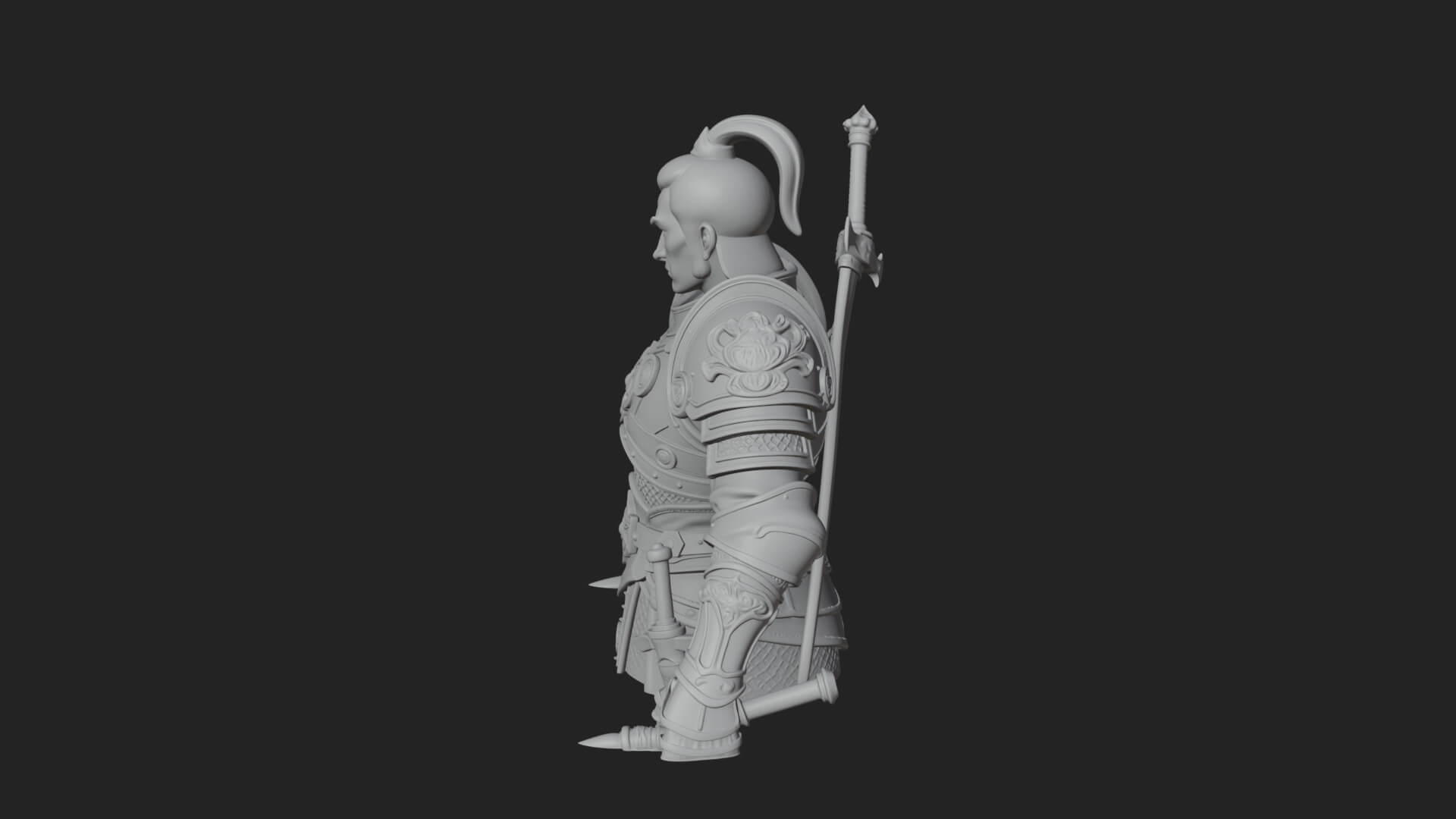 Plate Armor Knight Bust Design 4 3D Print Model 3D Model