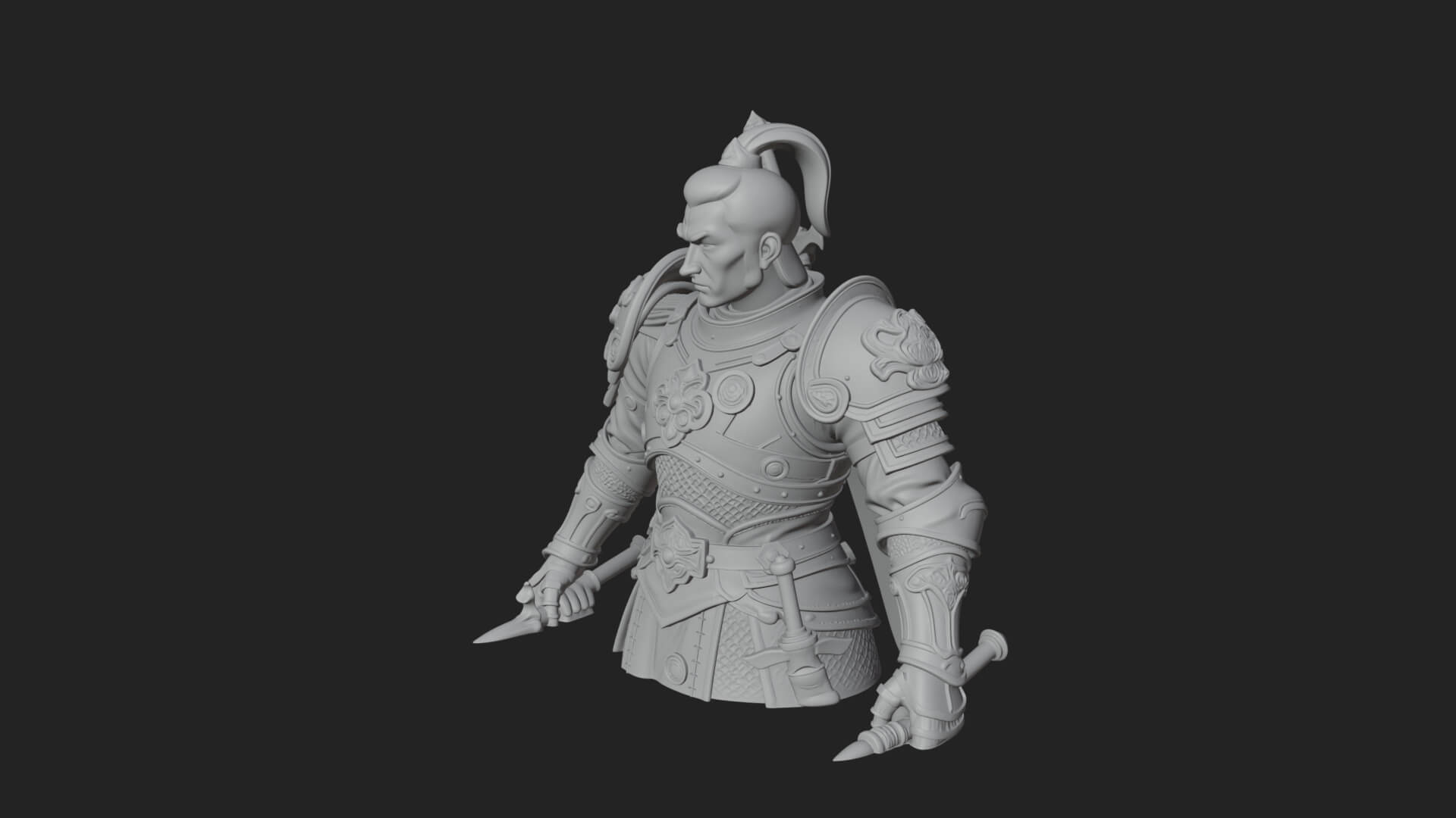 Plate Armor Knight Bust Design 4 3D Print Model 3D Model