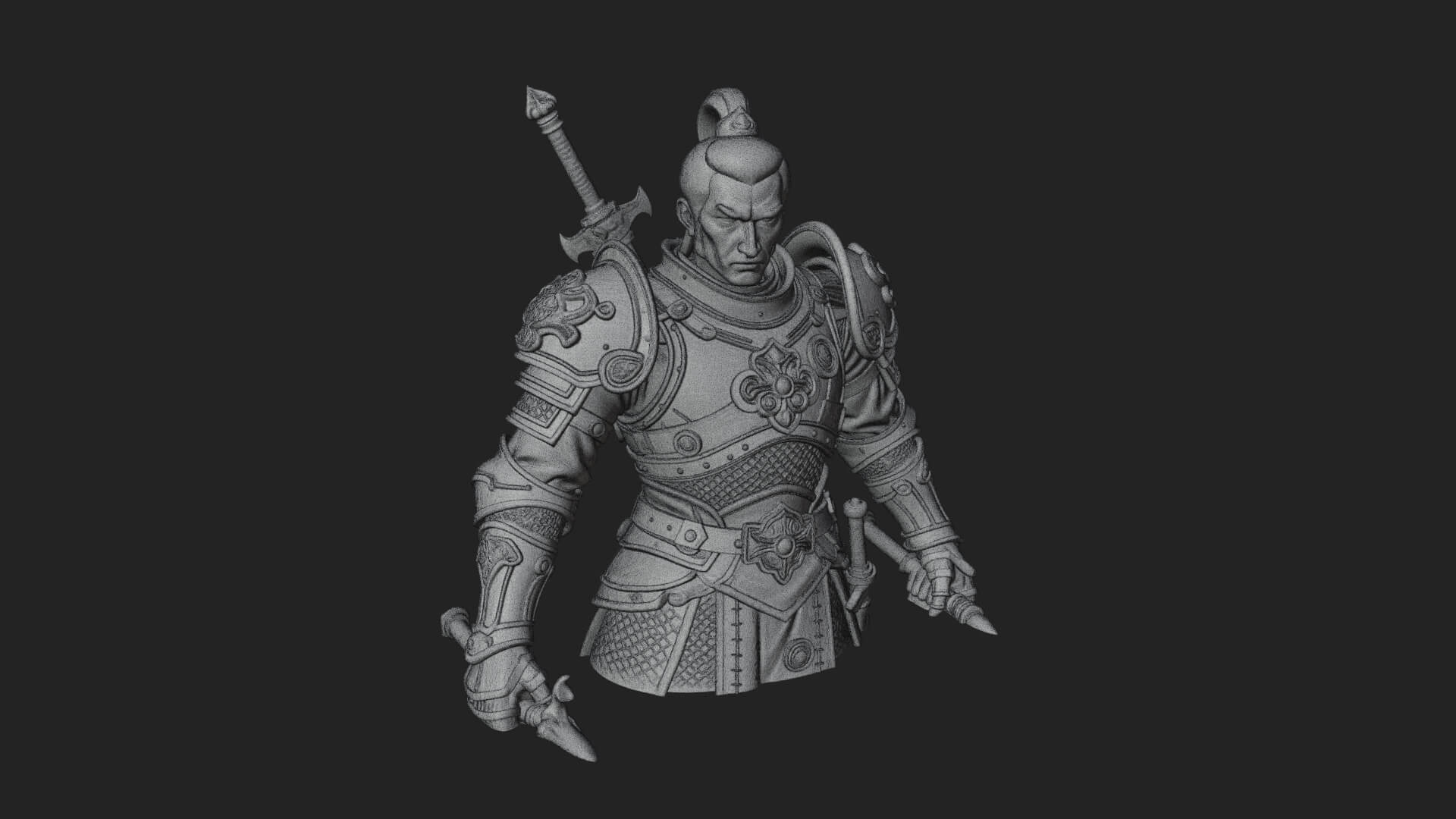 Plate Armor Knight Bust Design 4 3D Print Model 3D Model