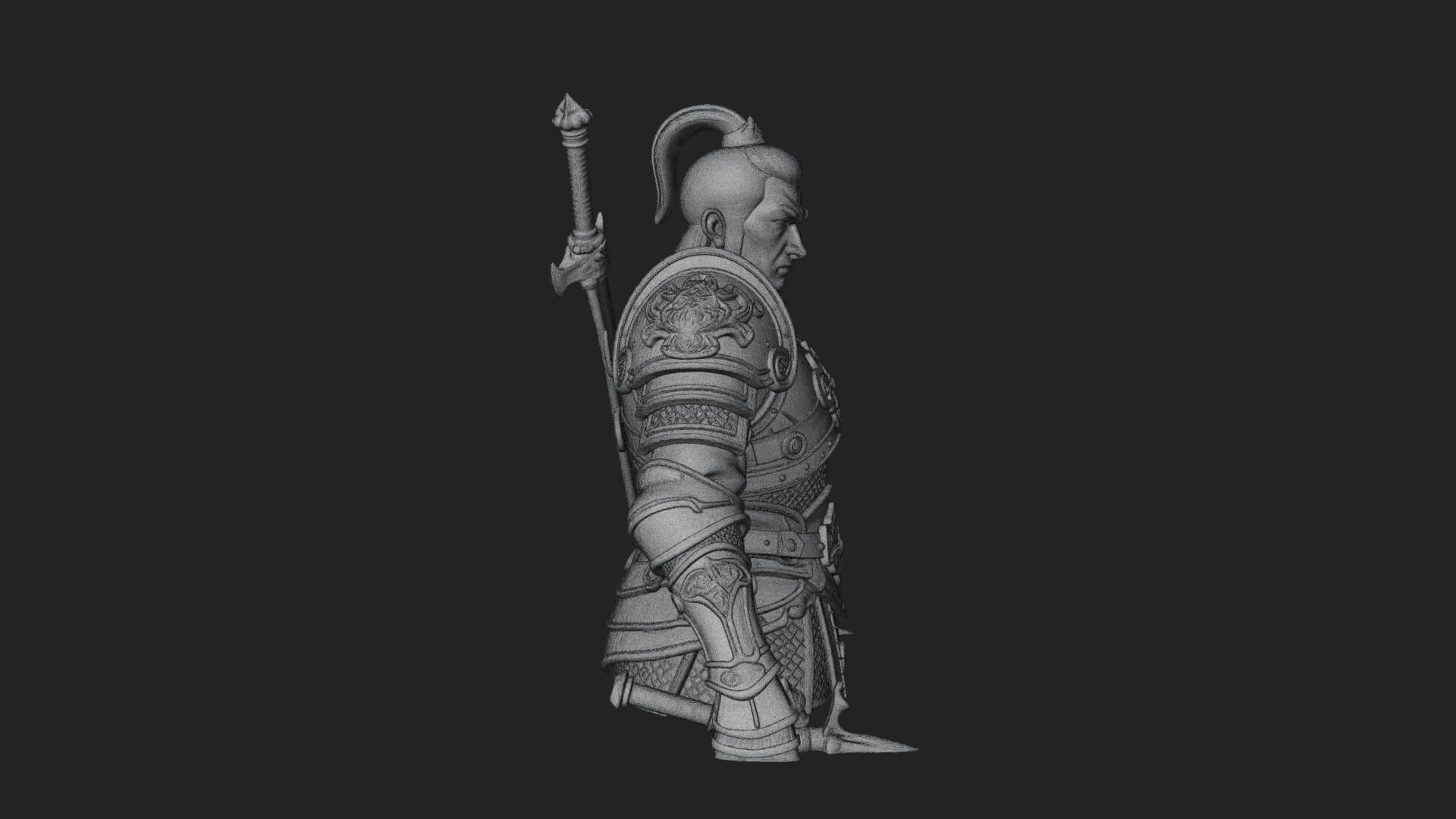 Plate Armor Knight Bust Design 4 3D Print Model 3D Model