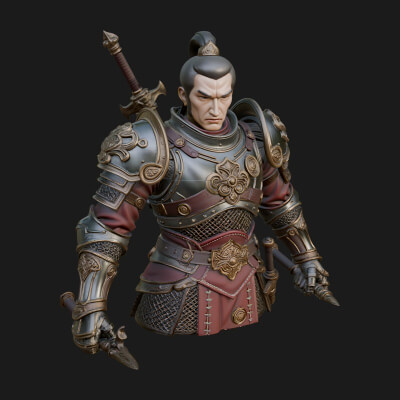 Plate Armor Knight Bust Design 4 3D Print Model