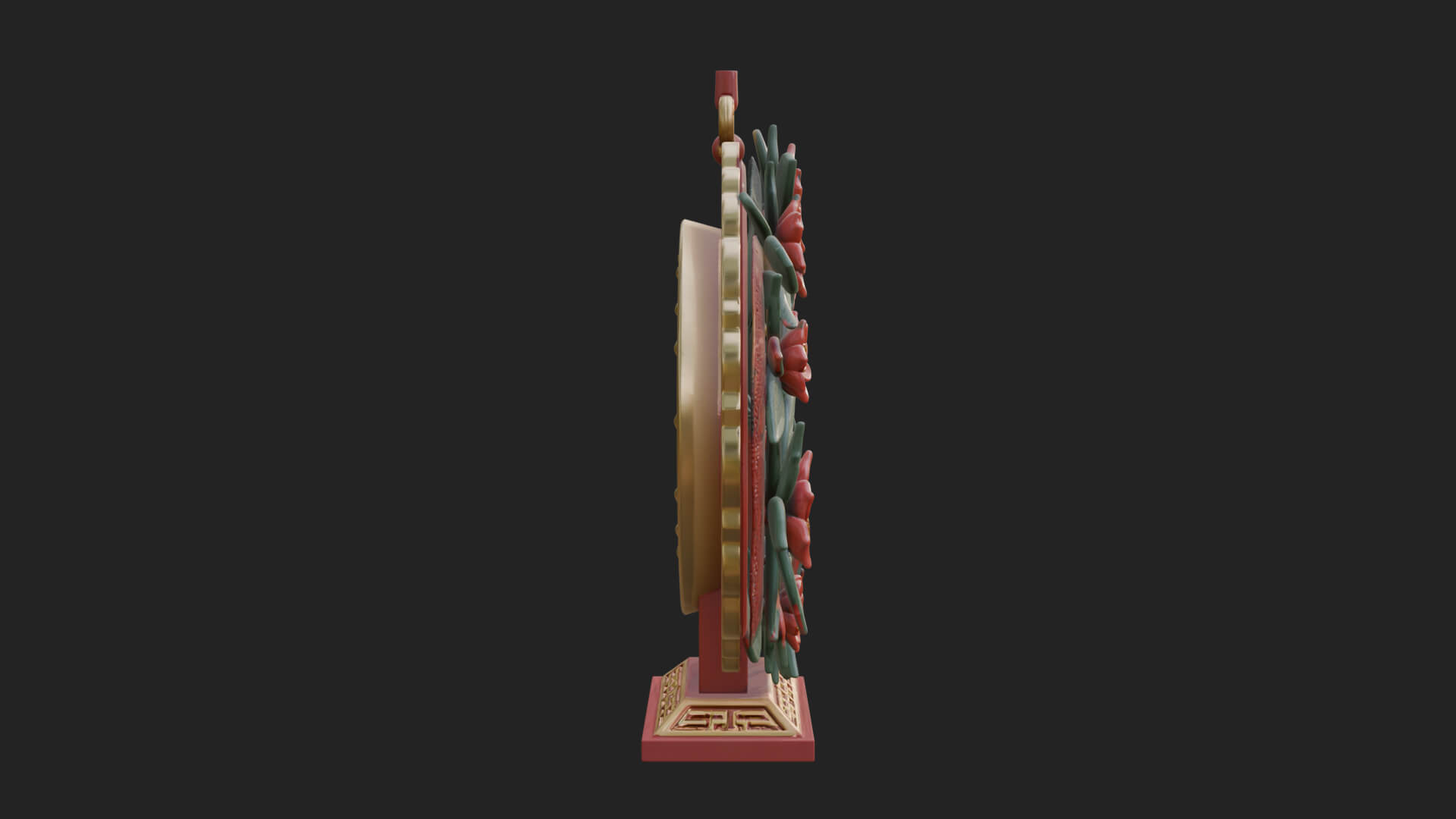 Poinsettia Wreath Ornament Design 1 3D Print Model 3D Model