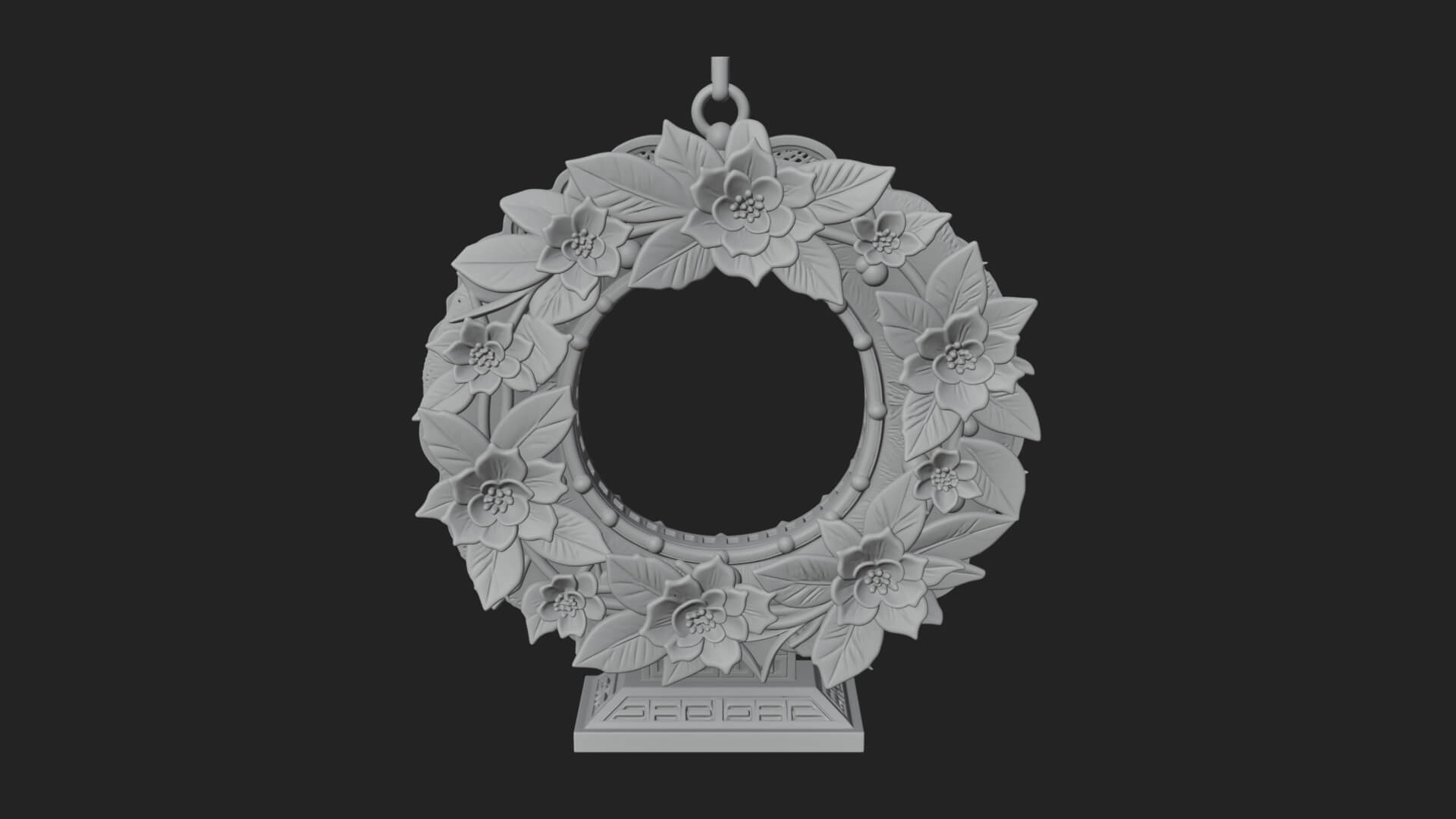 Poinsettia Wreath Ornament Design 1 3D Print Model 3D Model