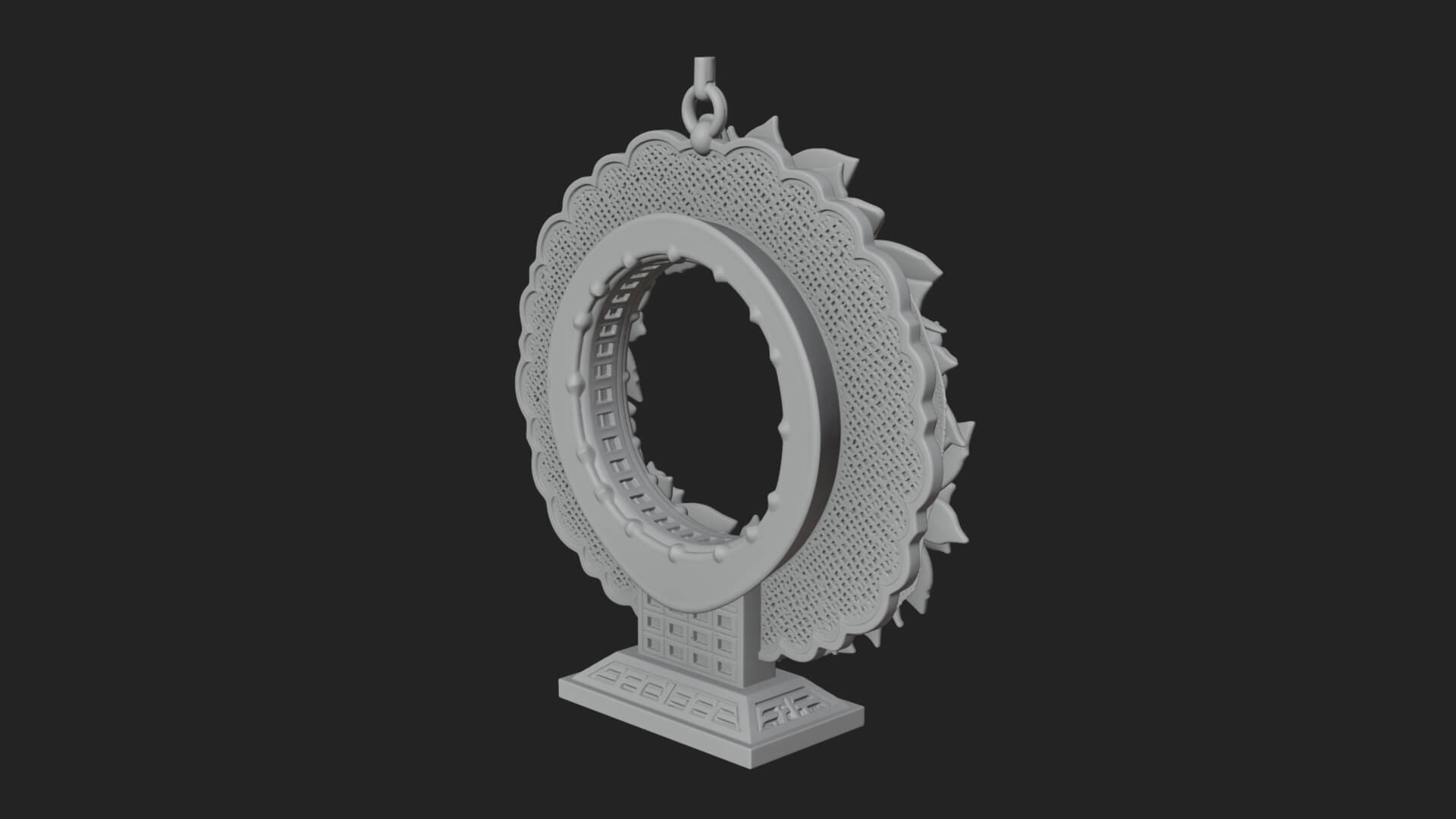 Poinsettia Wreath Ornament Design 1 3D Print Model 3D Model