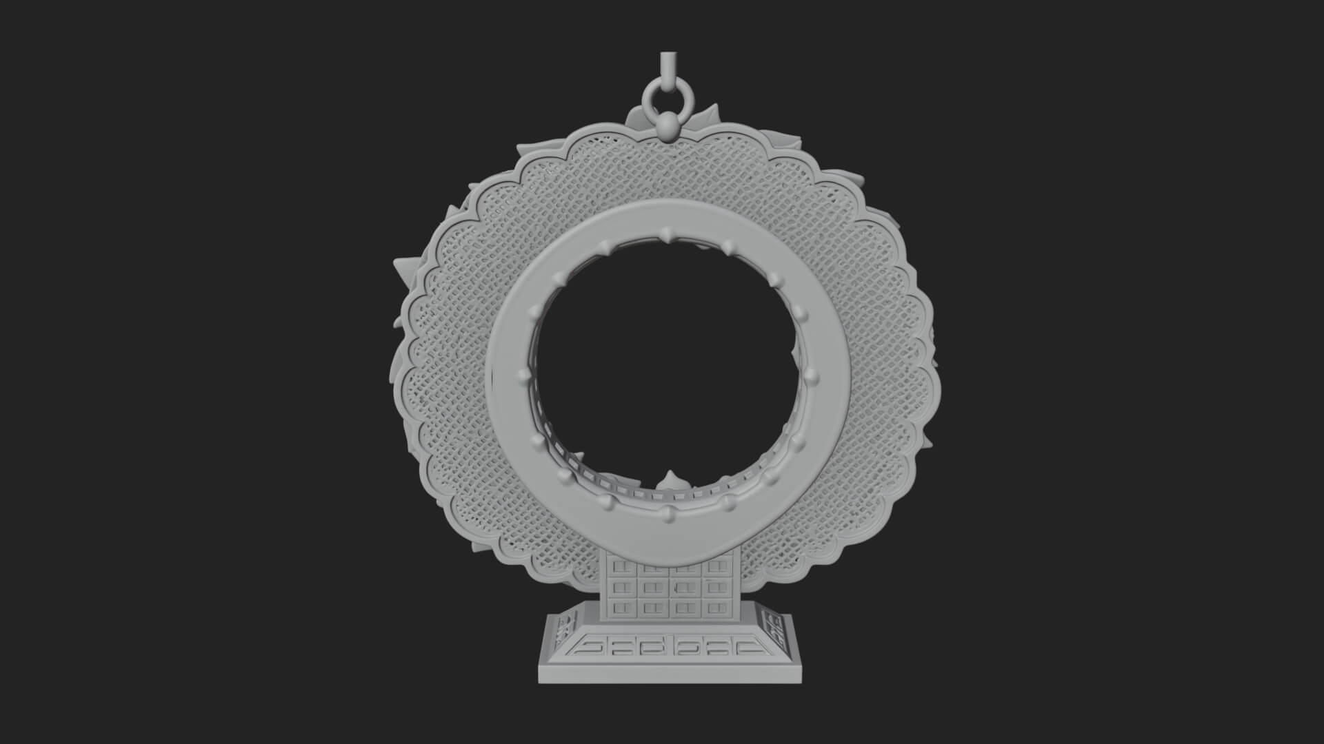 Poinsettia Wreath Ornament Design 1 3D Print Model 3D Model
