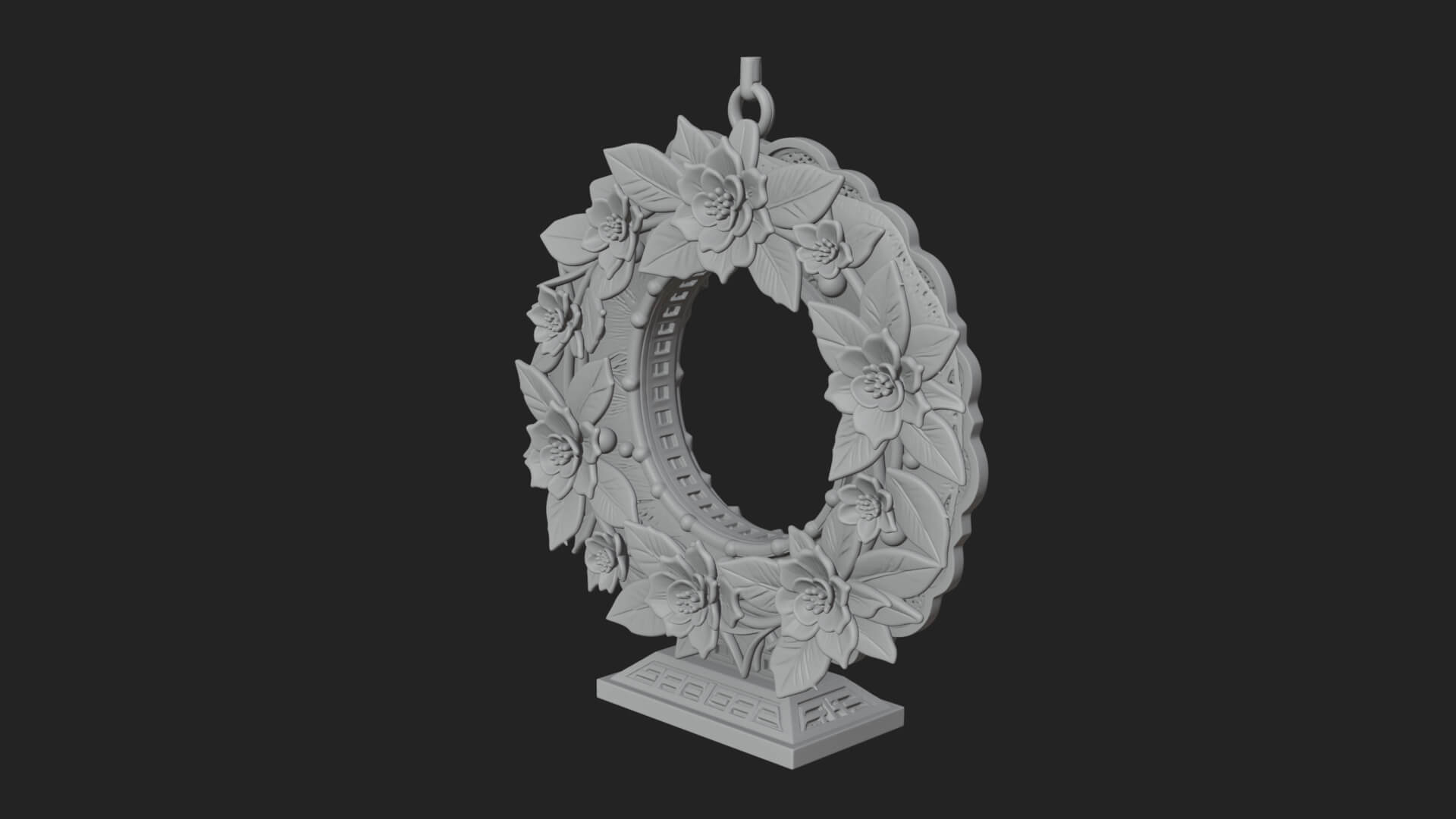 Poinsettia Wreath Ornament Design 1 3D Print Model 3D Model