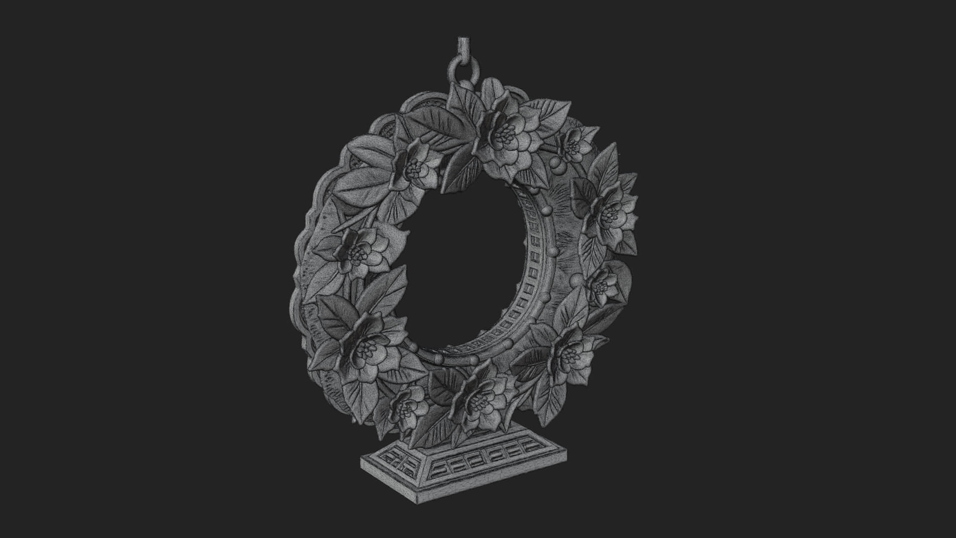 Poinsettia Wreath Ornament Design 1 3D Print Model 3D Model