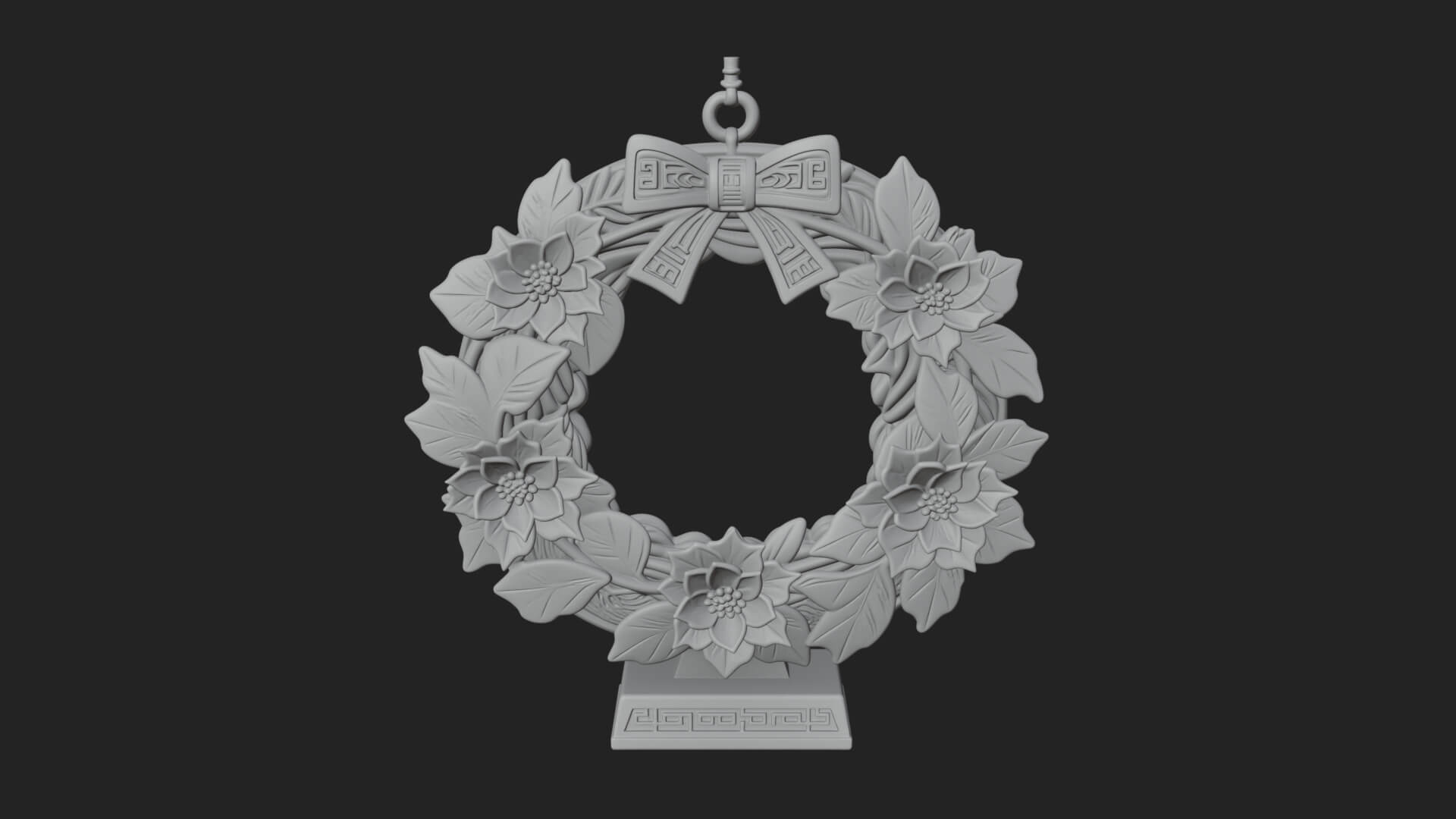 Poinsettia Wreath Ornament Design 2 3D Print Model 3D Model