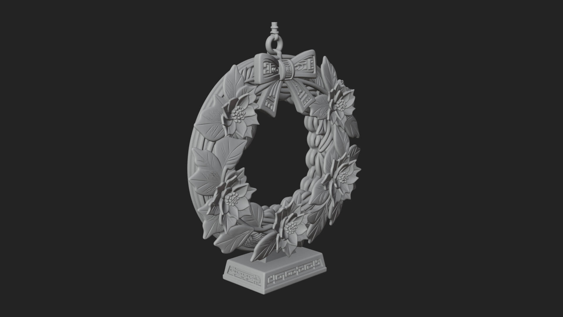 Poinsettia Wreath Ornament Design 2 3D Print Model 3D Model