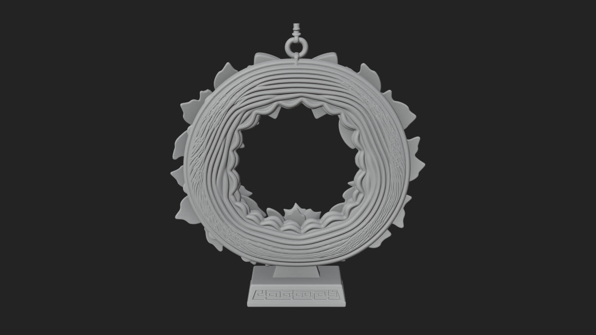 Poinsettia Wreath Ornament Design 2 3D Print Model 3D Model