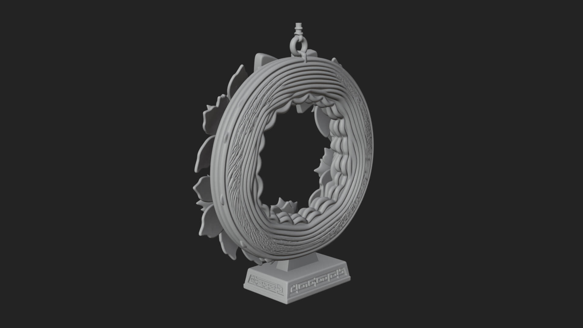 Poinsettia Wreath Ornament Design 2 3D Print Model 3D Model
