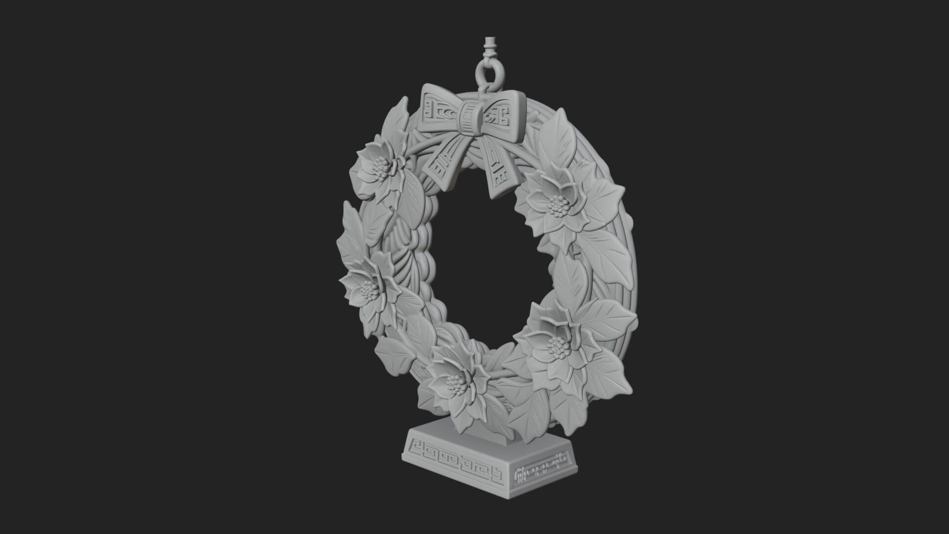 Poinsettia Wreath Ornament Design 2 3D Print Model 3D Model