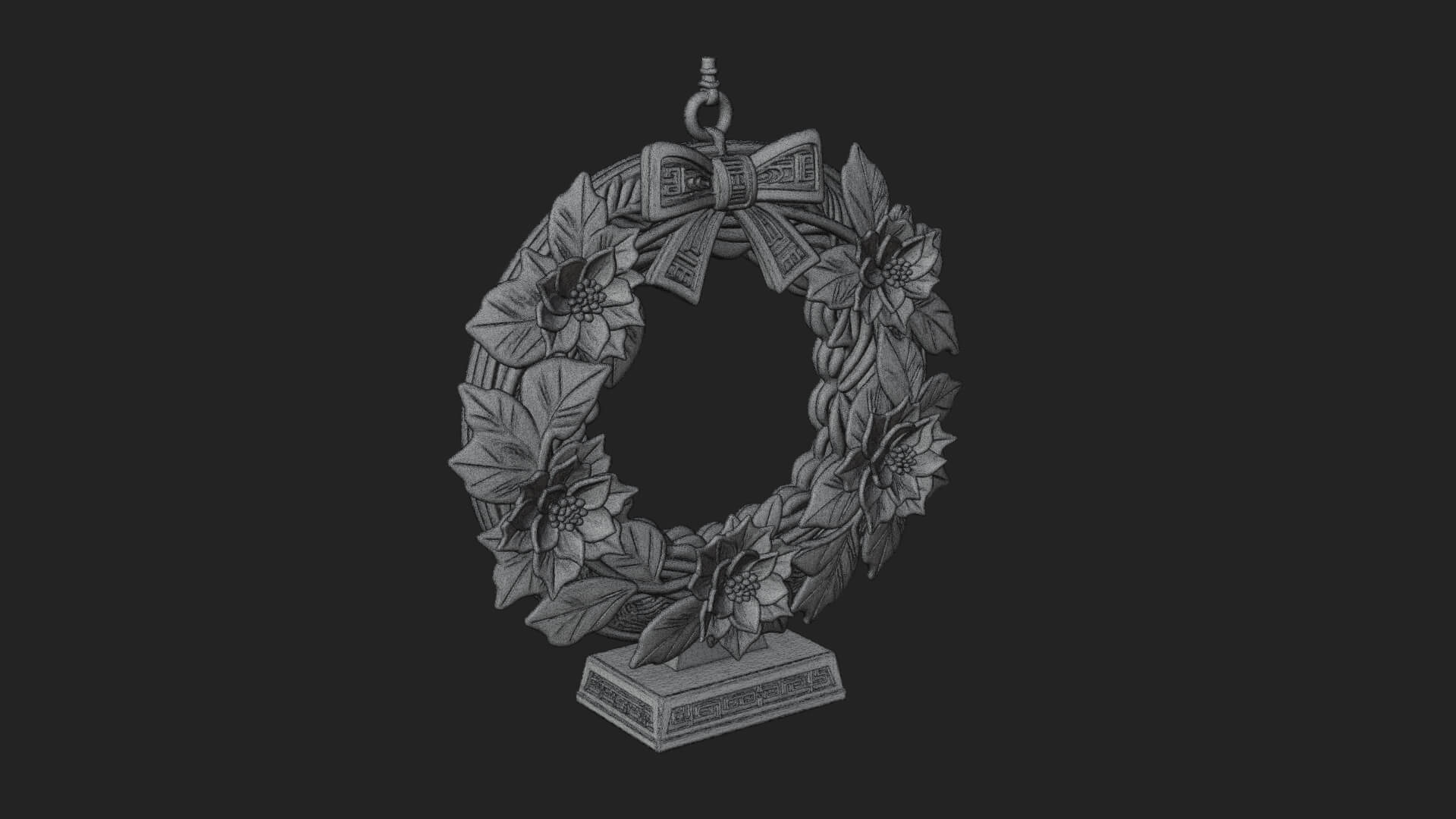 Poinsettia Wreath Ornament Design 2 3D Print Model 3D Model