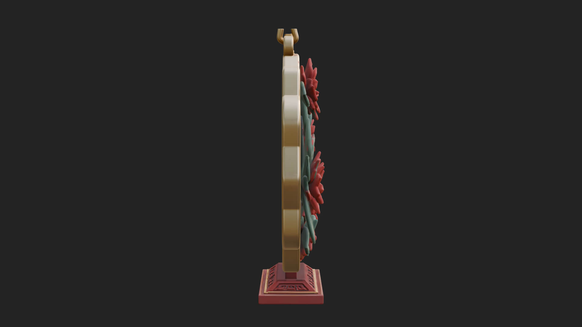 Poinsettia Wreath Ornament Design 3 3D Print Model 3D Model