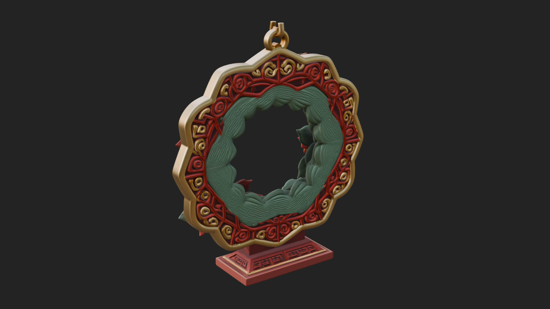 Poinsettia Wreath Ornament Design 3 3D Print Model 3D Model