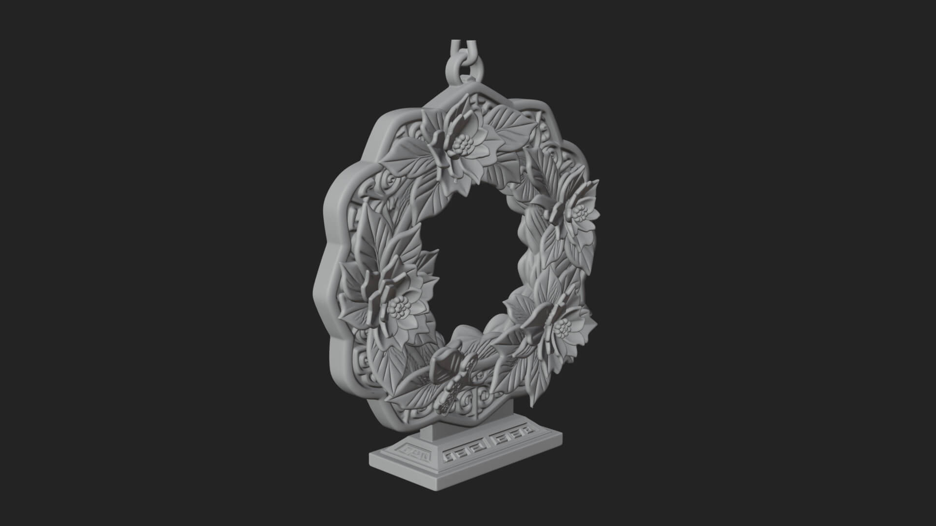 Poinsettia Wreath Ornament Design 3 3D Print Model 3D Model