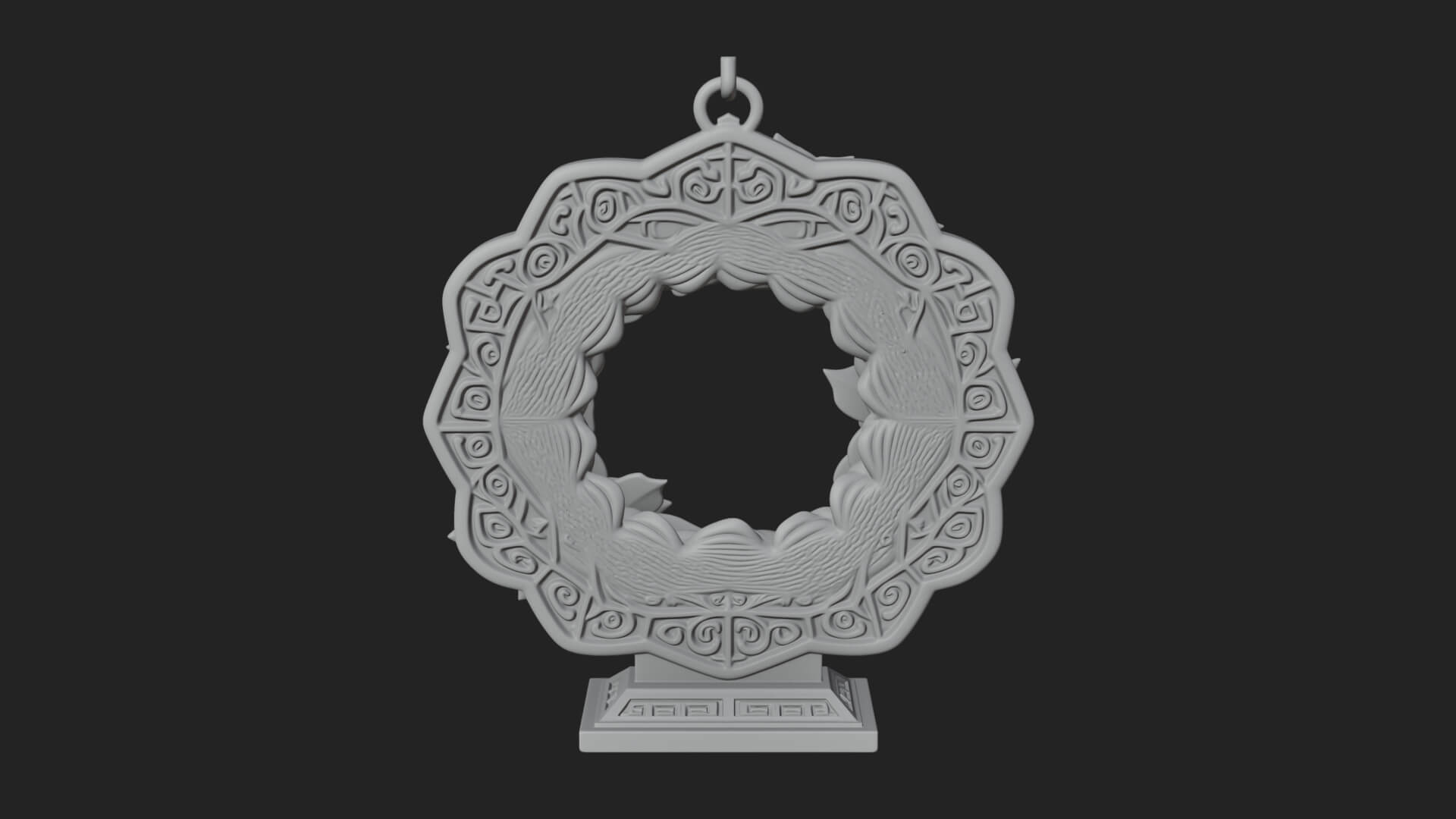 Poinsettia Wreath Ornament Design 3 3D Print Model 3D Model