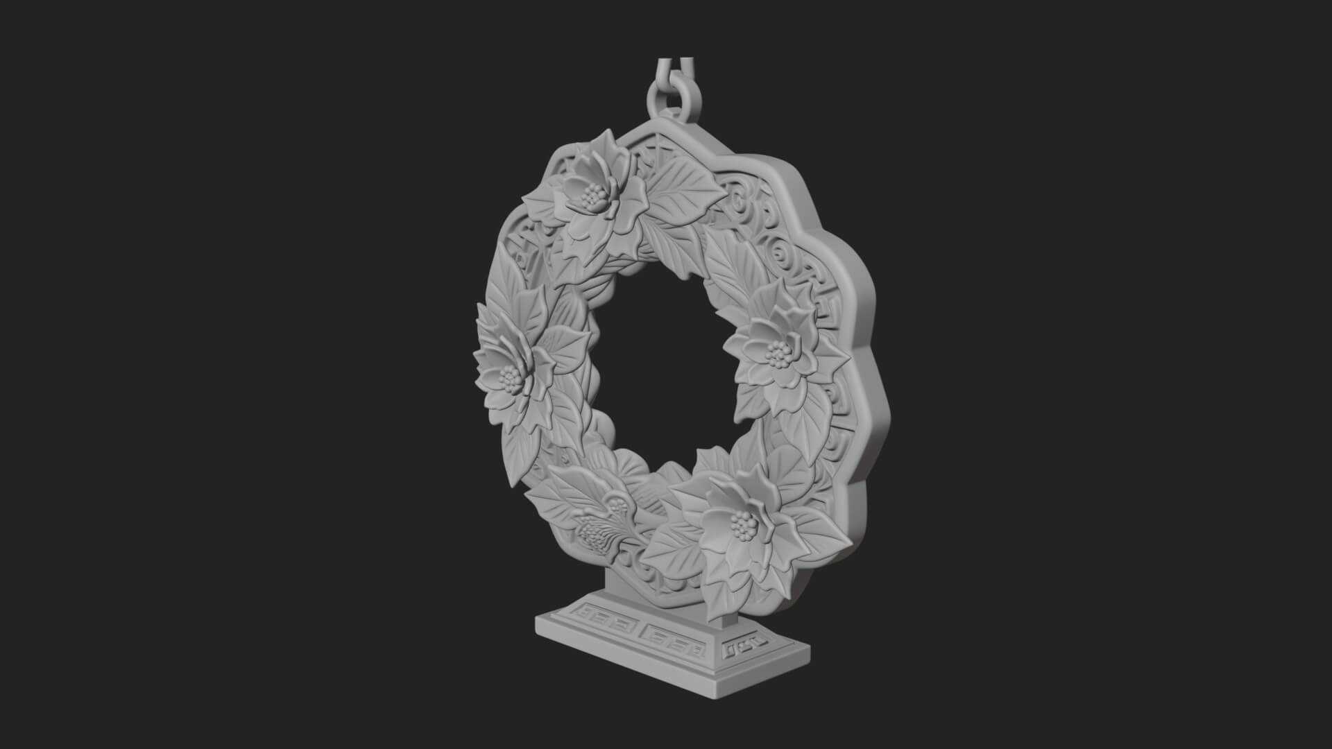 Poinsettia Wreath Ornament Design 3 3D Print Model 3D Model