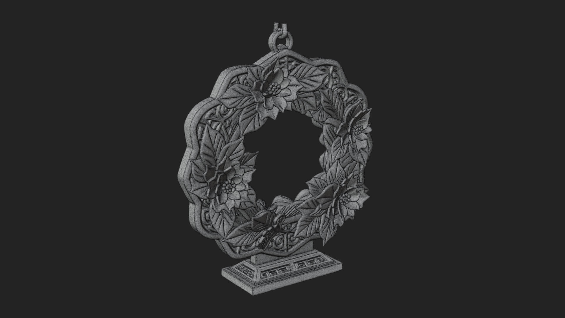 Poinsettia Wreath Ornament Design 3 3D Print Model 3D Model