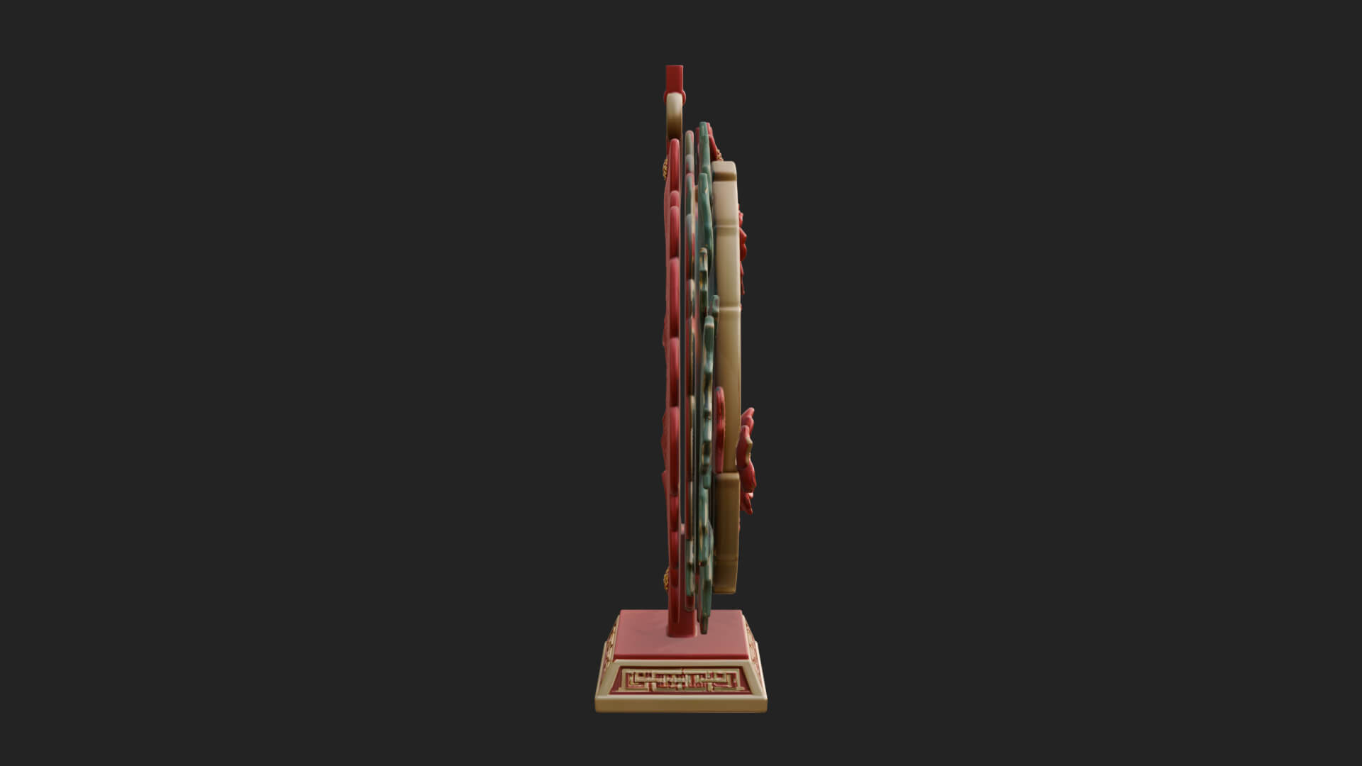 Poinsettia Wreath Ornament Design 4 3D Print Model 3D Model