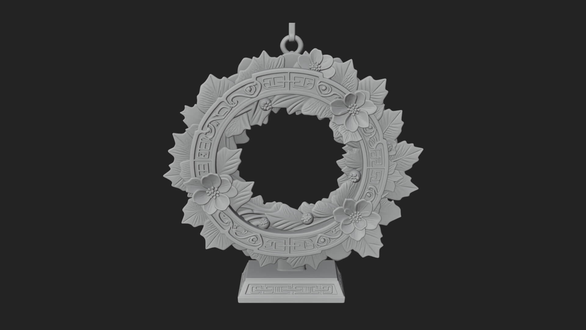 Poinsettia Wreath Ornament Design 4 3D Print Model 3D Model