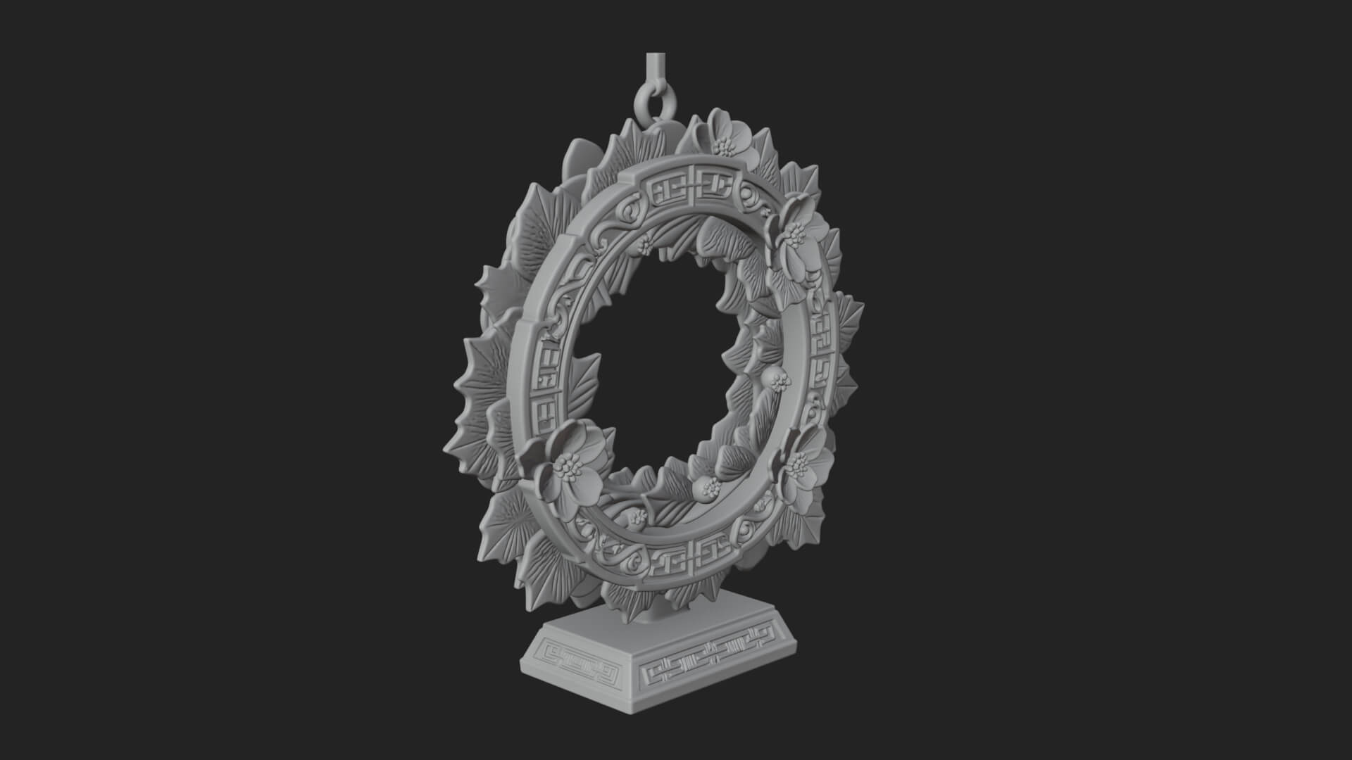Poinsettia Wreath Ornament Design 4 3D Print Model 3D Model