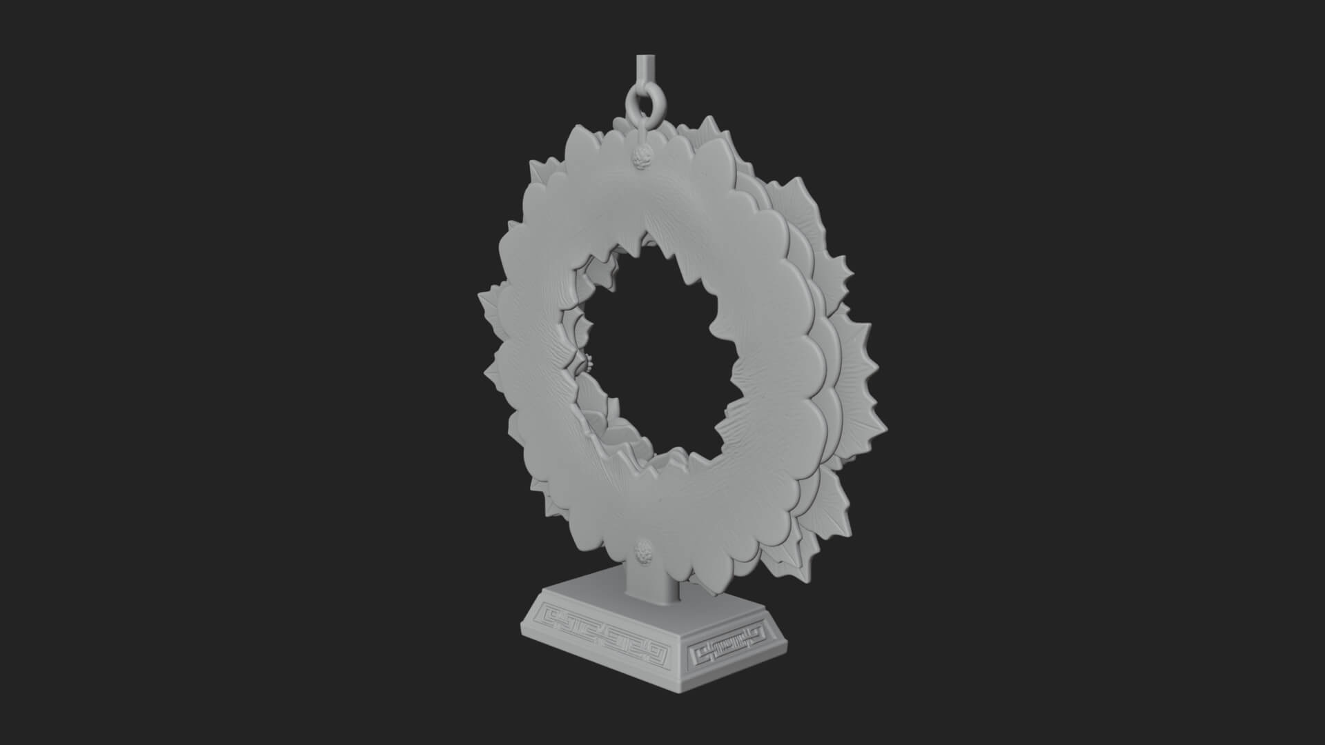 Poinsettia Wreath Ornament Design 4 3D Print Model 3D Model