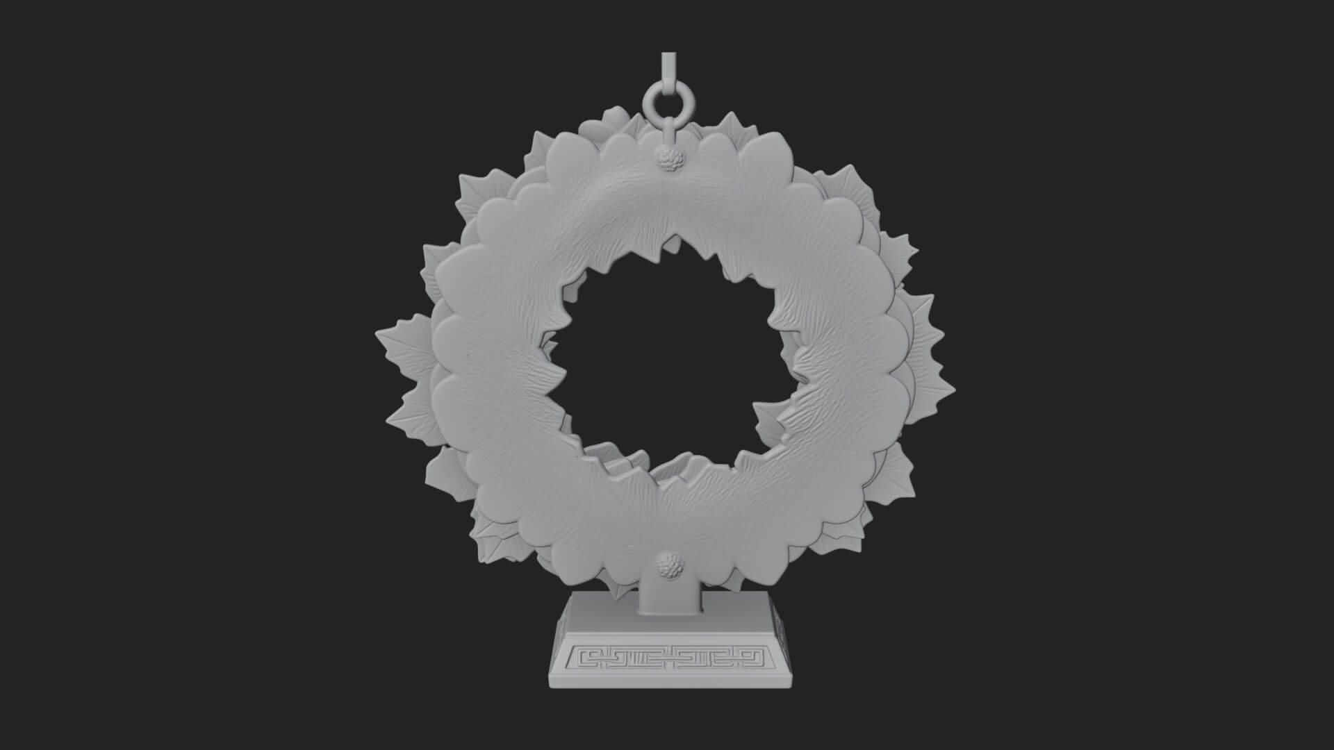 Poinsettia Wreath Ornament Design 4 3D Print Model 3D Model