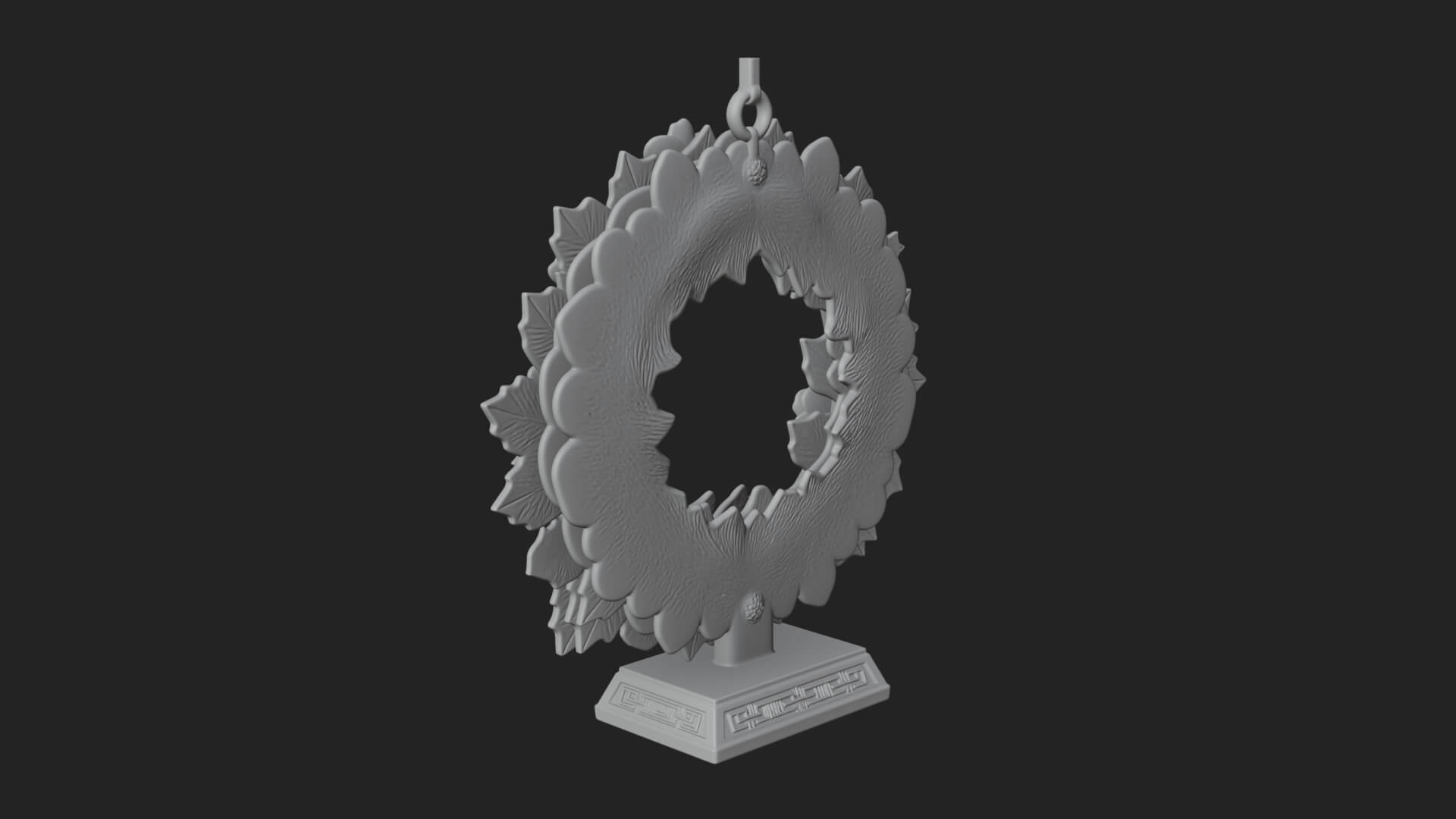 Poinsettia Wreath Ornament Design 4 3D Print Model 3D Model