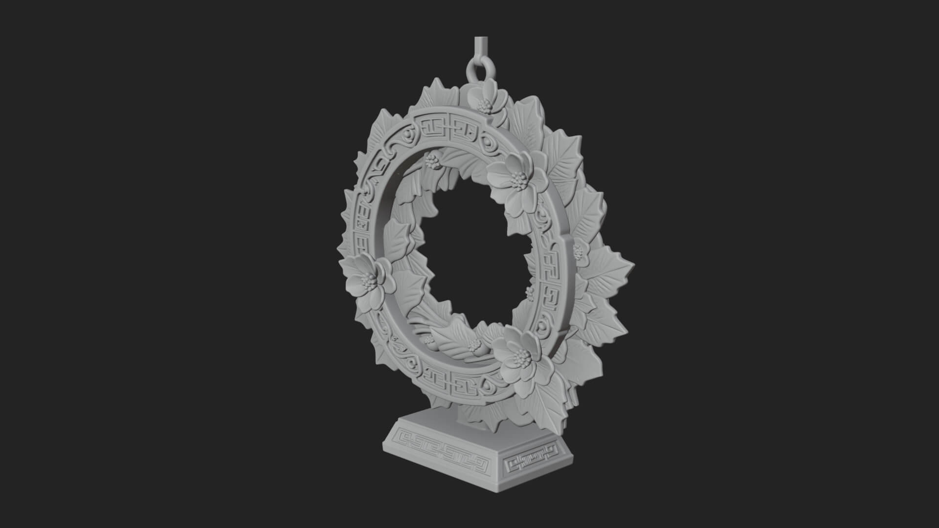 Poinsettia Wreath Ornament Design 4 3D Print Model 3D Model