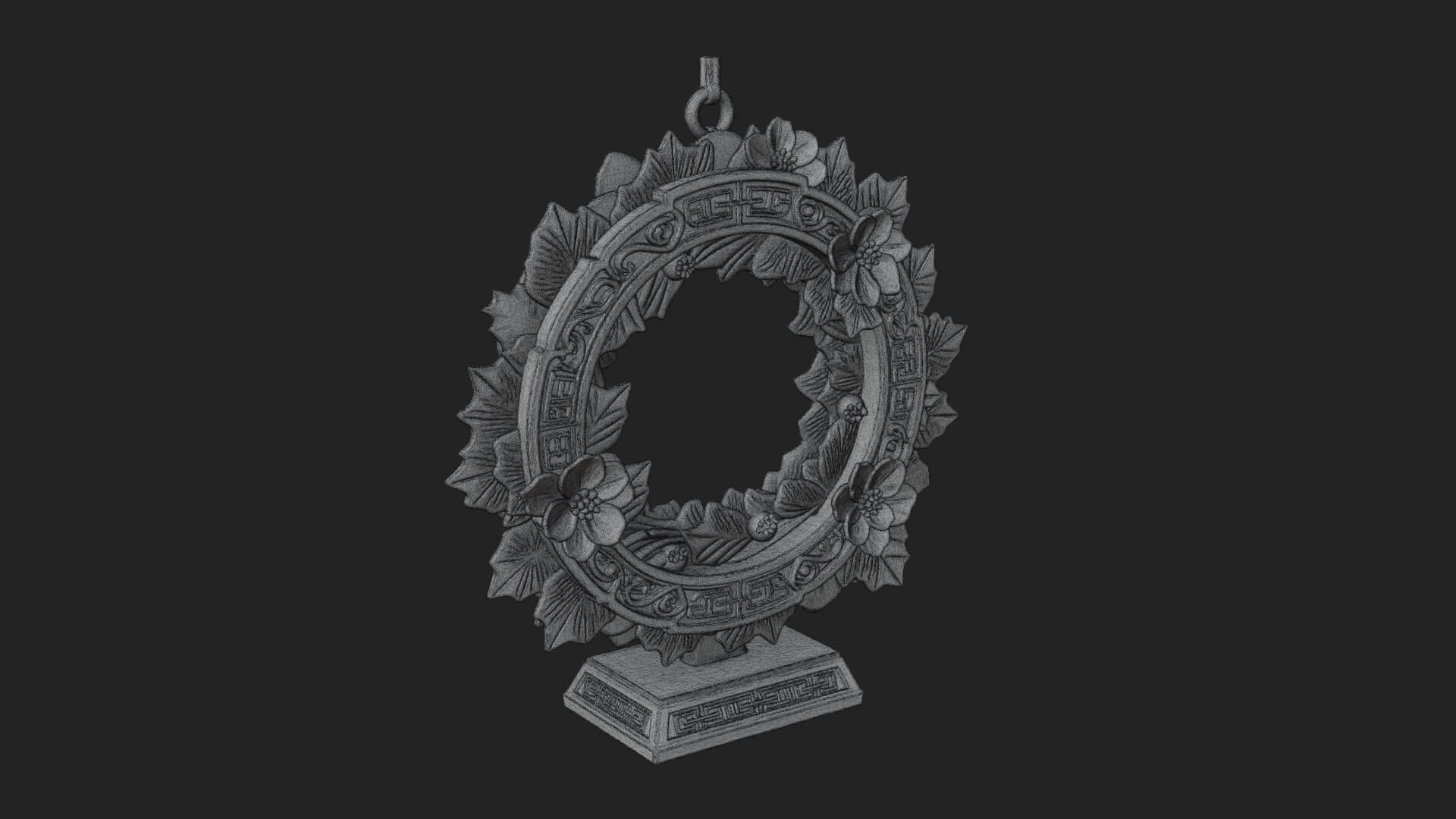 Poinsettia Wreath Ornament Design 4 3D Print Model 3D Model