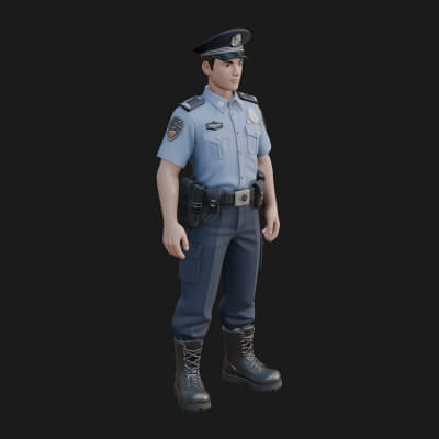 Police Officer Statue Design 1 3D Print Model