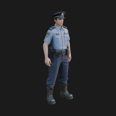 Police Officer Statue Design 2 3D Print Model