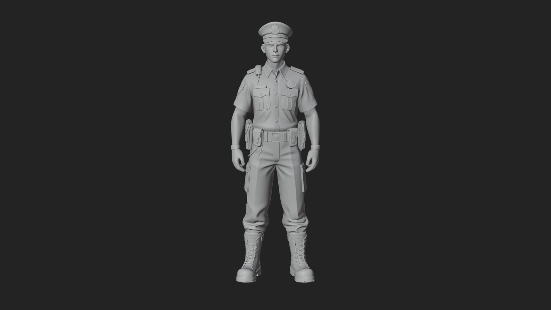Police Officer Statue Design 3 3d Print Model 3D Model