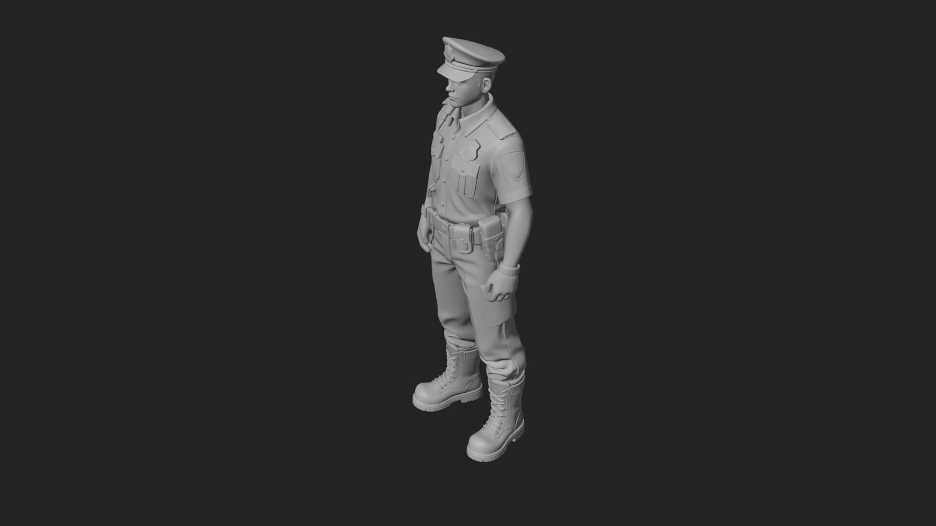 Police Officer Statue Design 3 3d Print Model 3D Model