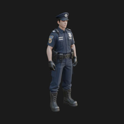 Police Officer Statue Design 3 3d Print Model