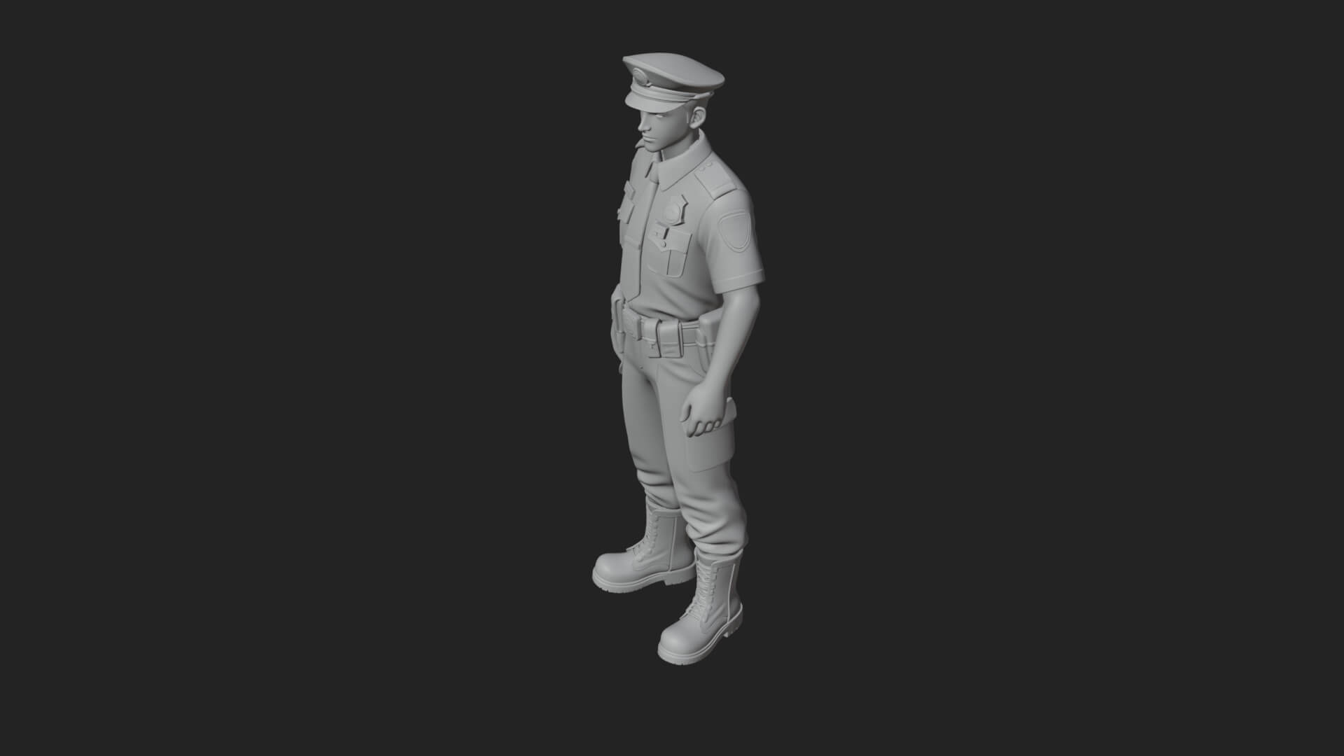 Police Officer Statue Design 4 3D Print Model 3D Model