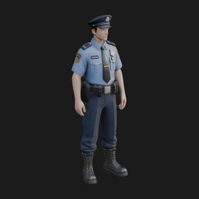 Police Officer Statue Design 4 3D Print Model