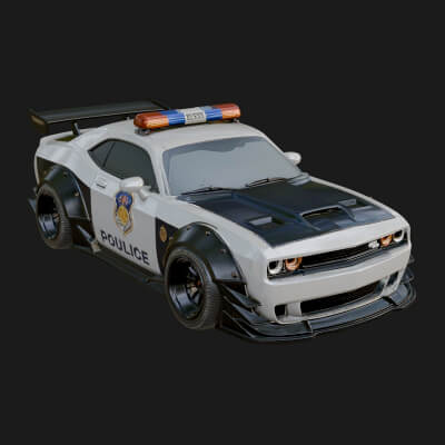 Police Patrol Car Model Design 1 3D Print Model