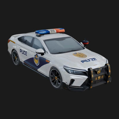 Police Patrol Car Model Design 10 3D Print Model